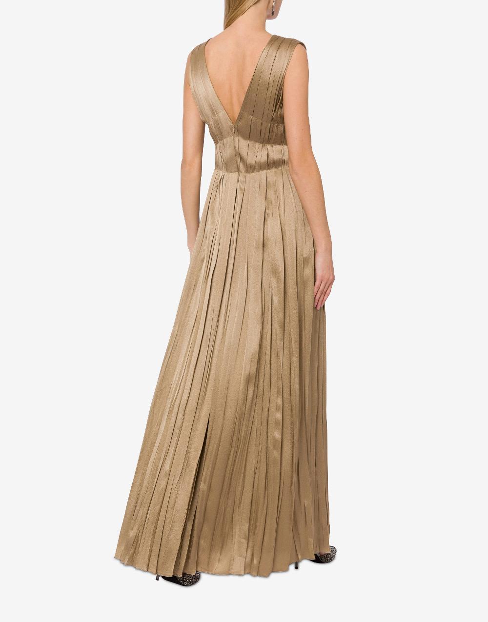 Alberta Ferretti Abito lungo in raso con plissé Promozione