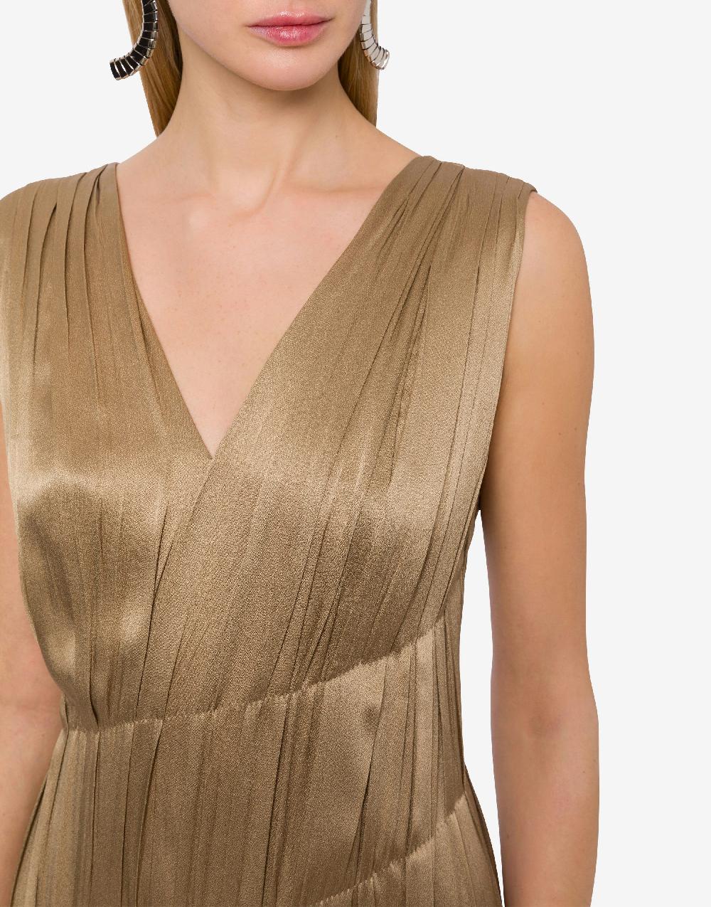 Alberta Ferretti Abito lungo in raso con plissé Promozione