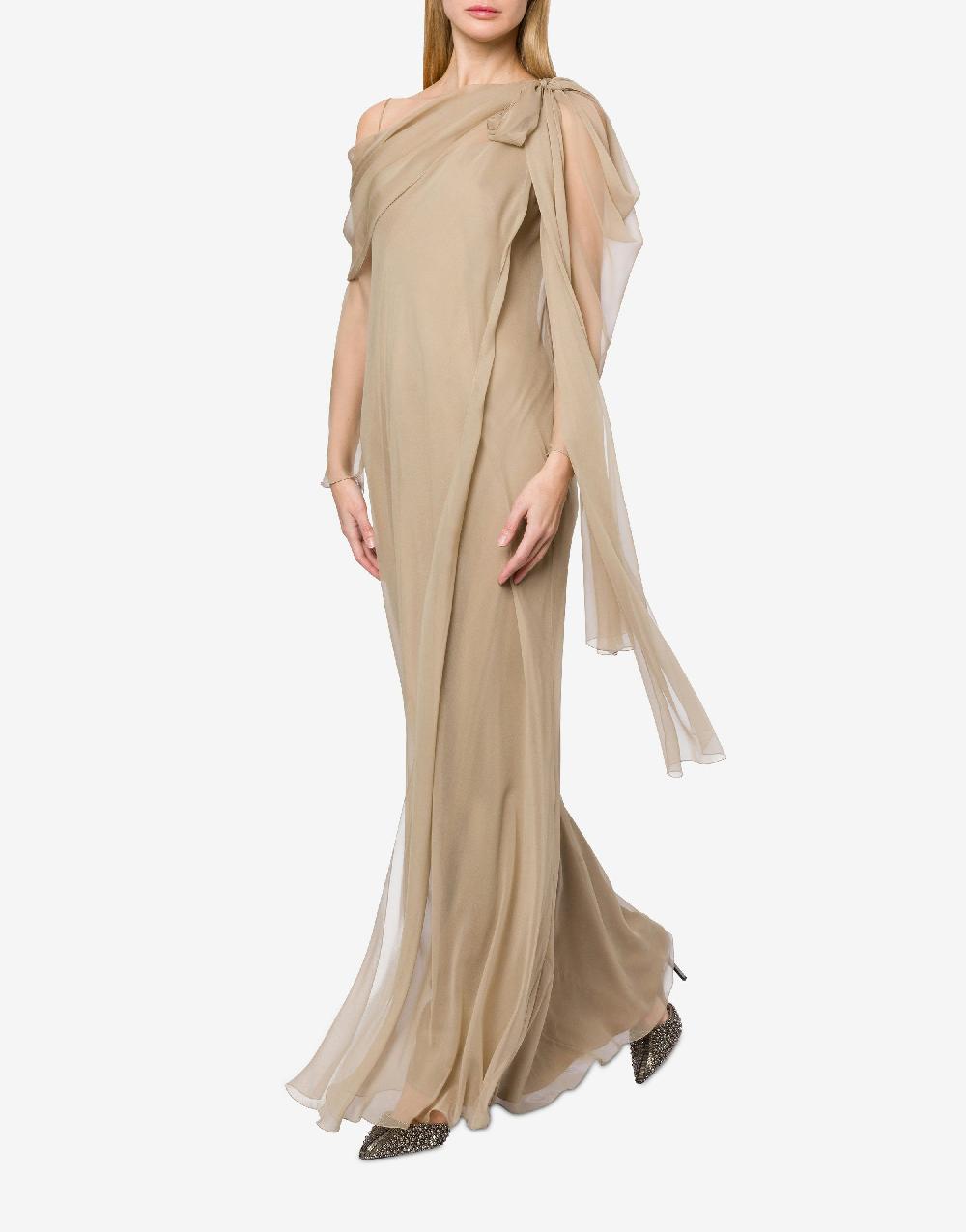 Alberta Ferretti Abito lungo in chiffon con drappeggi Soddisfazione Garantita