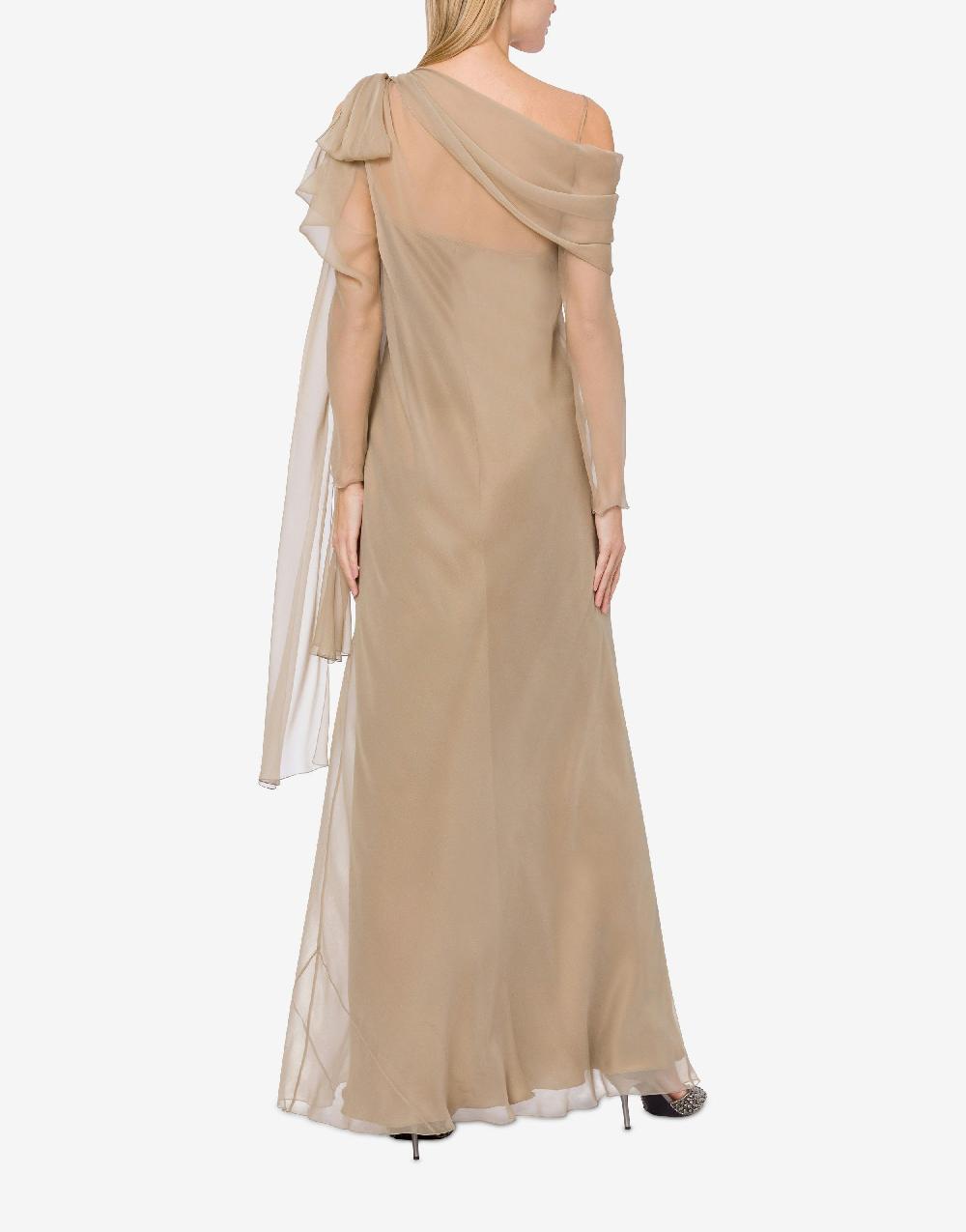 Alberta Ferretti Abito lungo in chiffon con drappeggi Soddisfazione Garantita