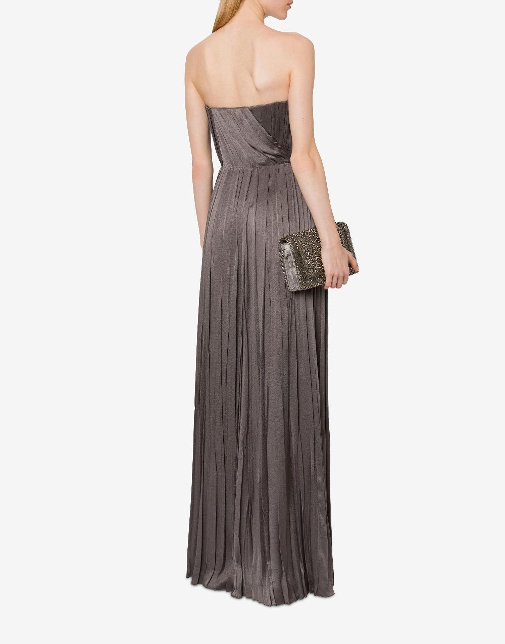 Alberta Ferretti Abito bustier in raso plissé Qualità Garantita