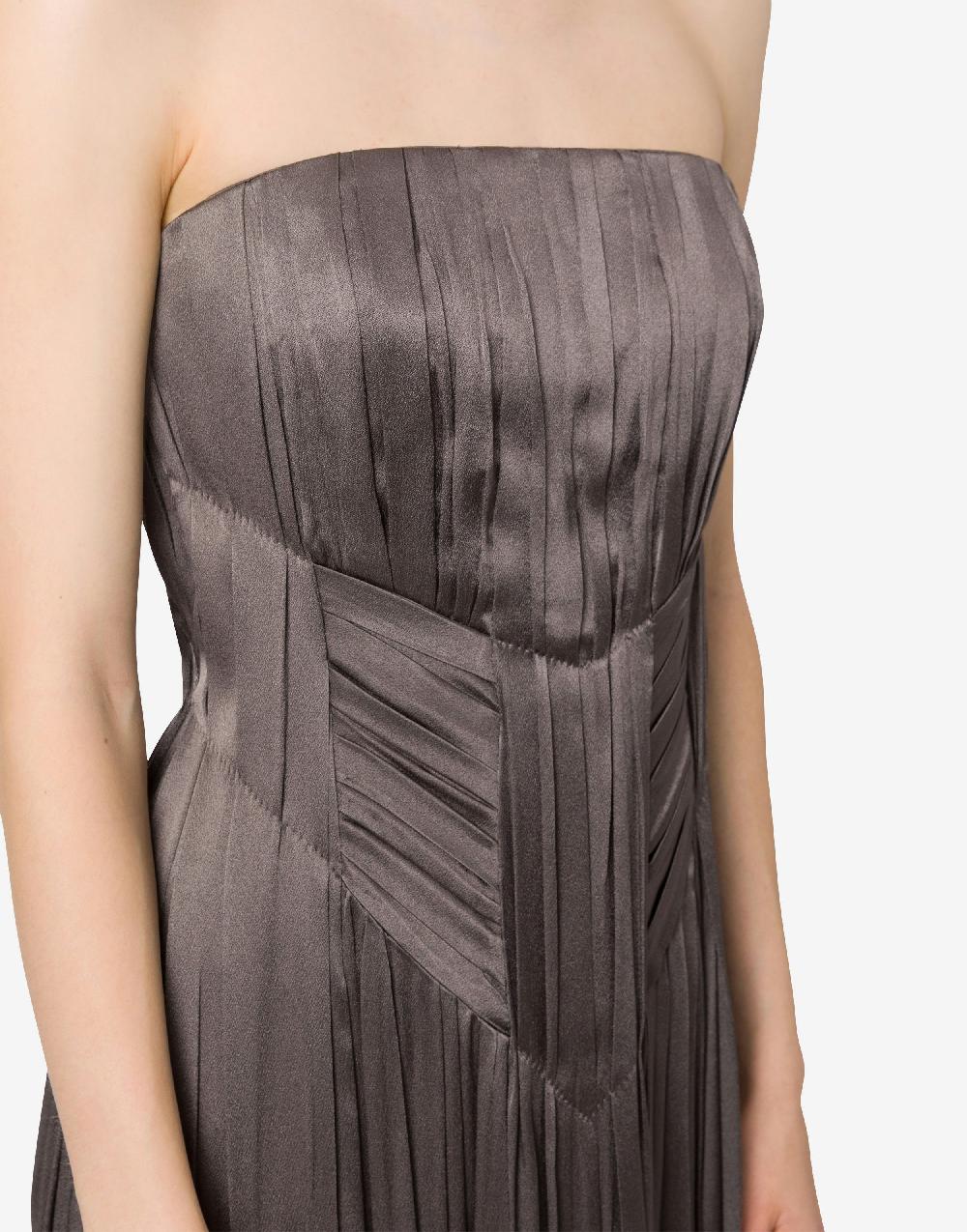 Alberta Ferretti Abito bustier in raso plissé Qualità Garantita