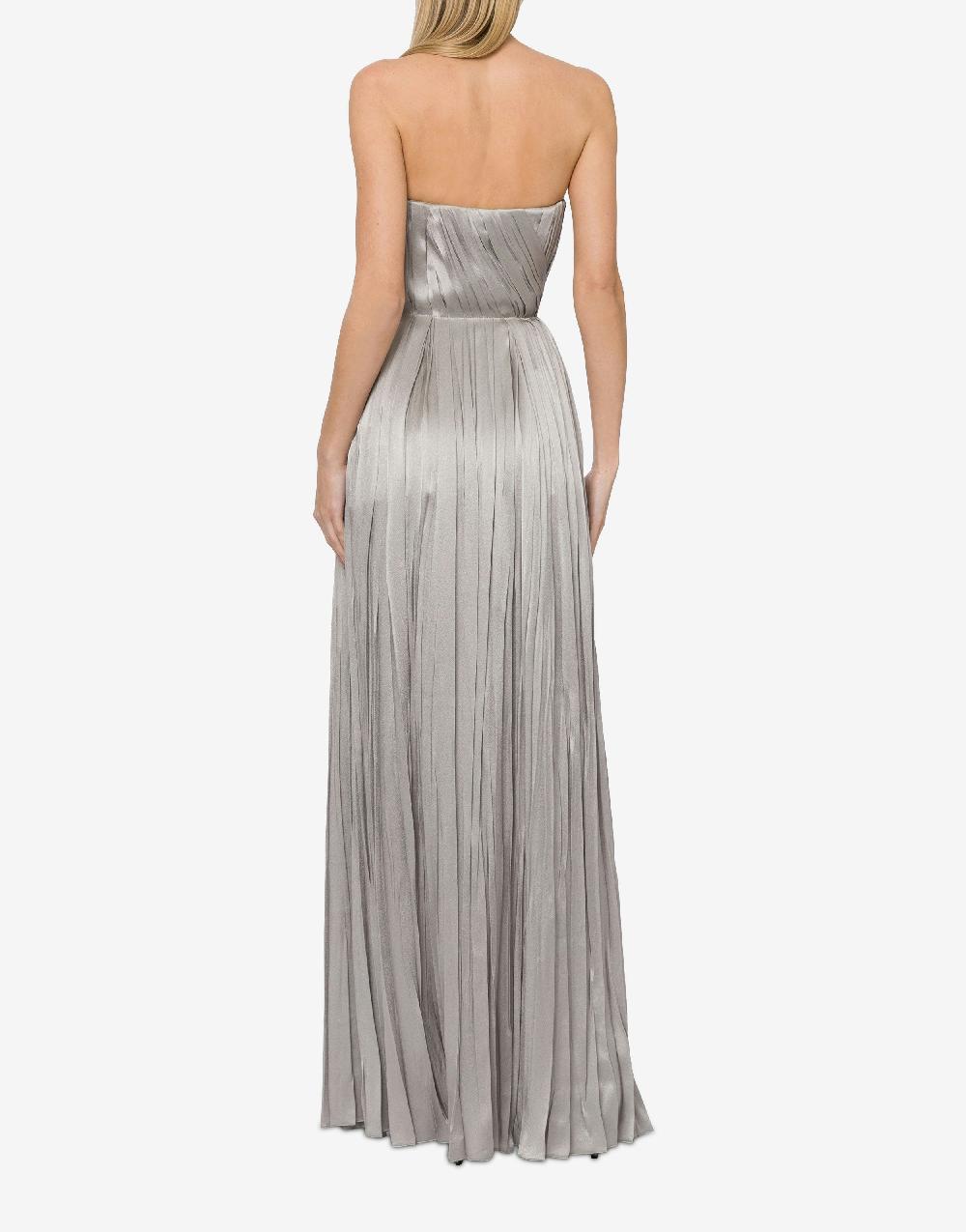 Alberta Ferretti Abito bustier in raso plissé Negozi Online
