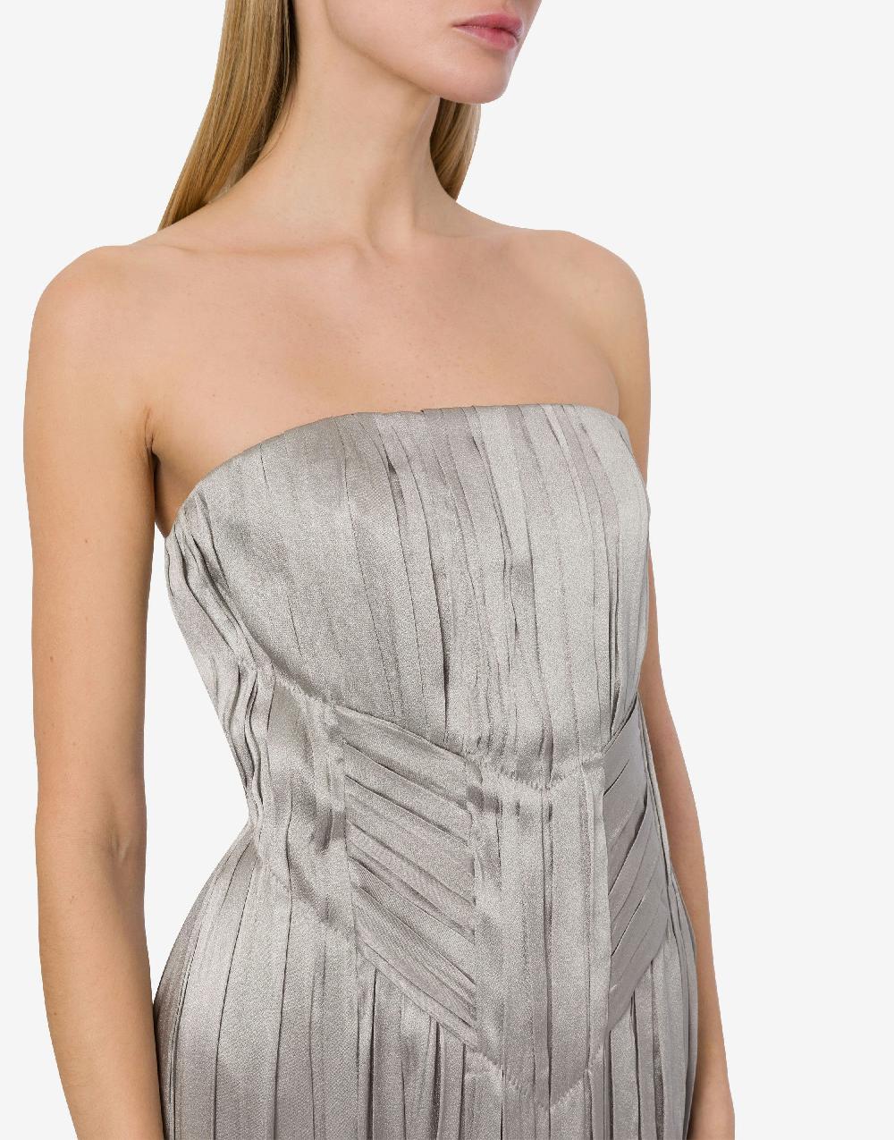 Alberta Ferretti Abito bustier in raso plissé Negozi Online