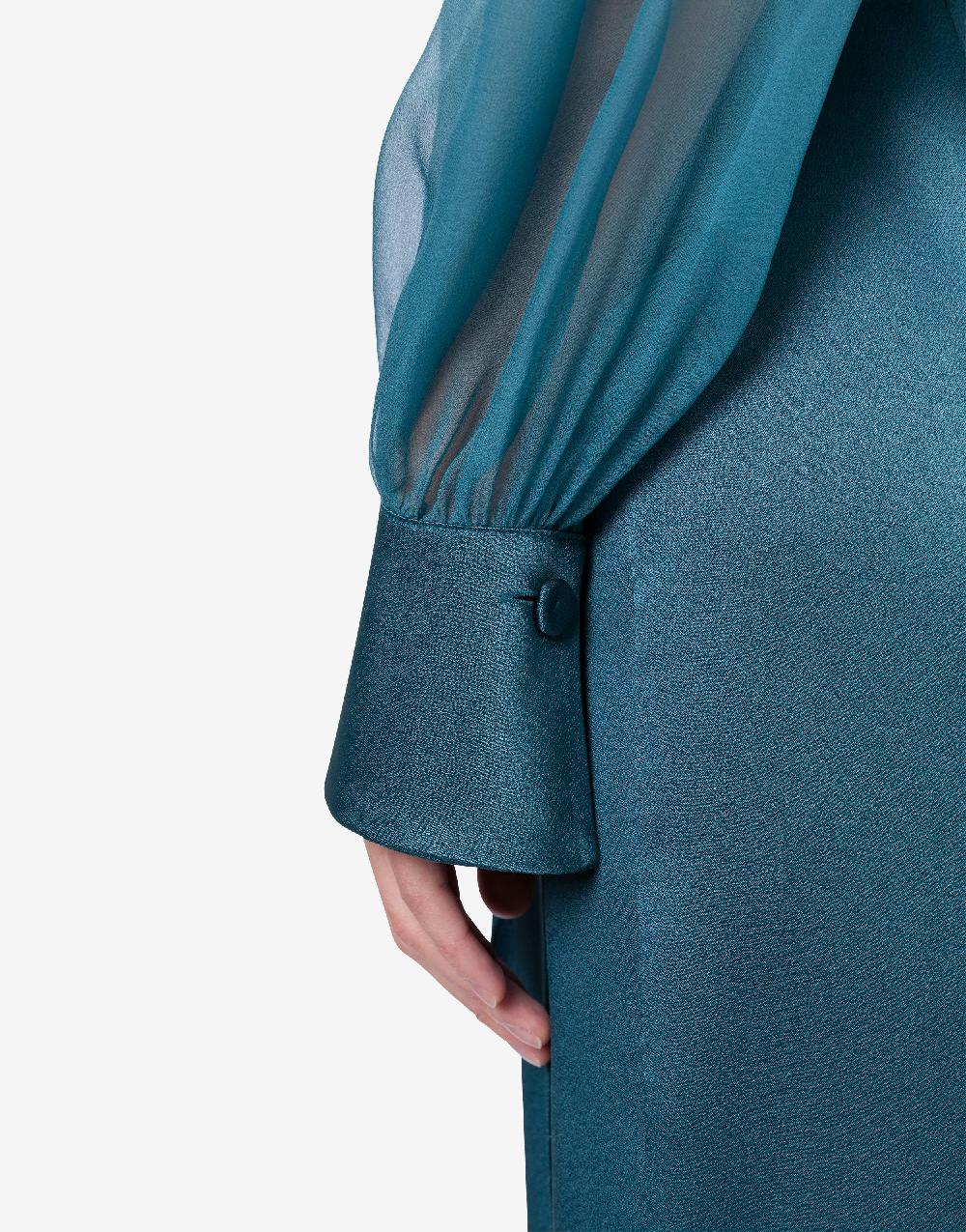 Alberta Ferretti Abito midi in raso e chiffon Sottocosto