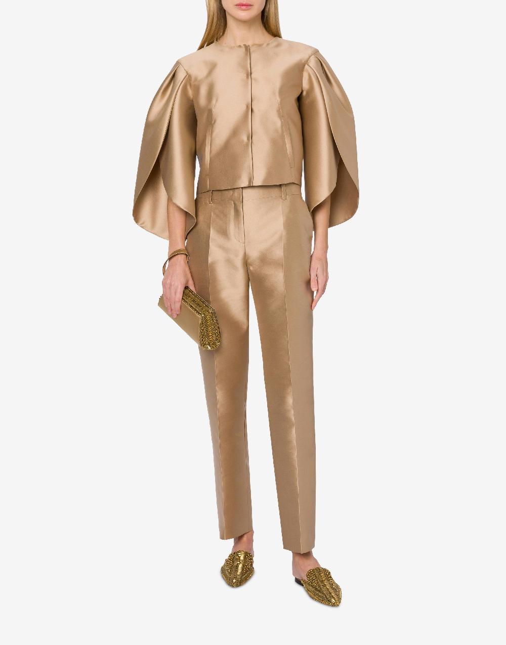 Alberta Ferretti Giacca corta in mikado con maniche tulipano Saldi