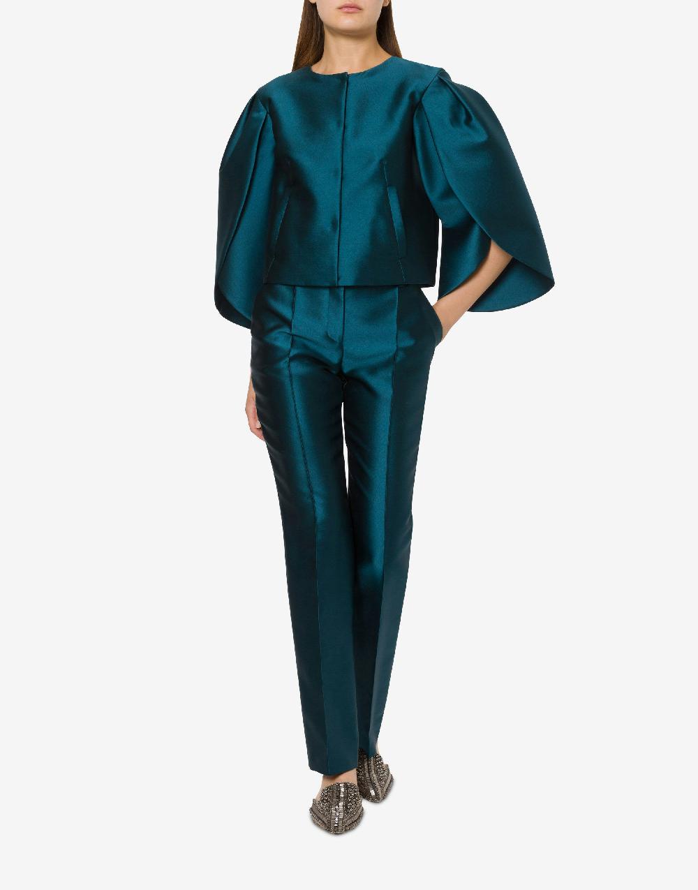 Alberta Ferretti Giacca corta in mikado con maniche tulipano Negozio