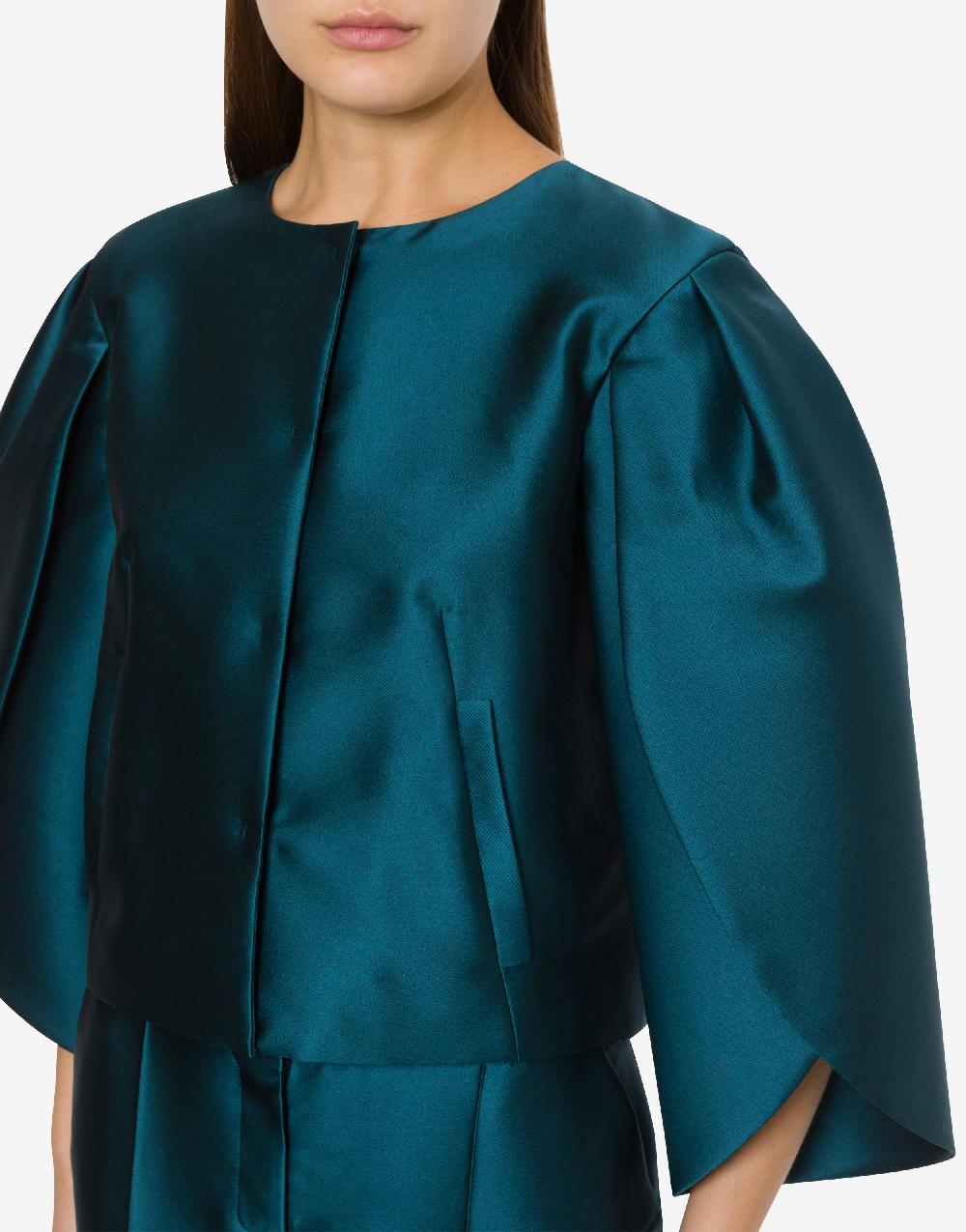 Alberta Ferretti Giacca corta in mikado con maniche tulipano Negozio