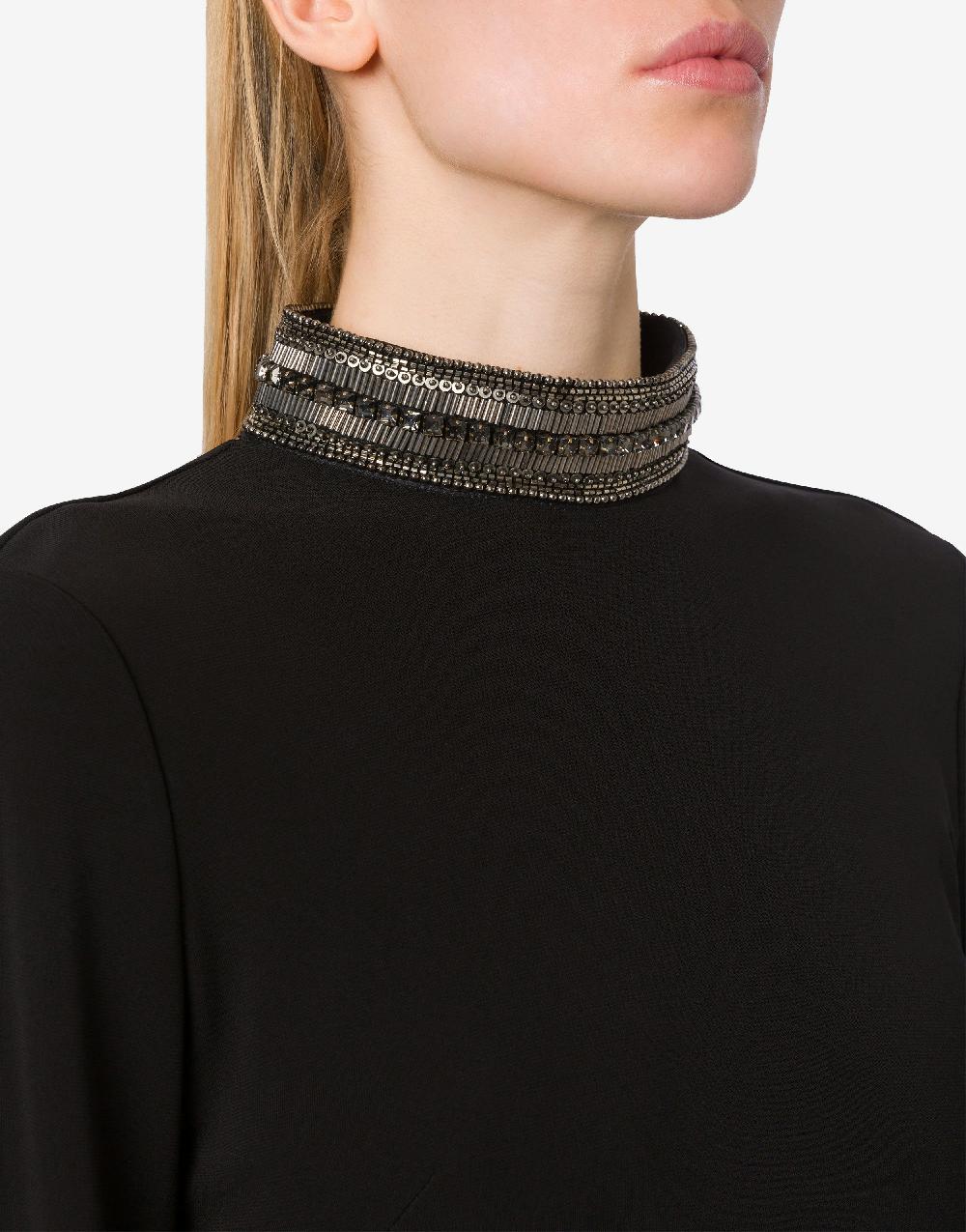 Alberta Ferretti Abito lungo in organzino con ricamo Negozio online di fabbrica