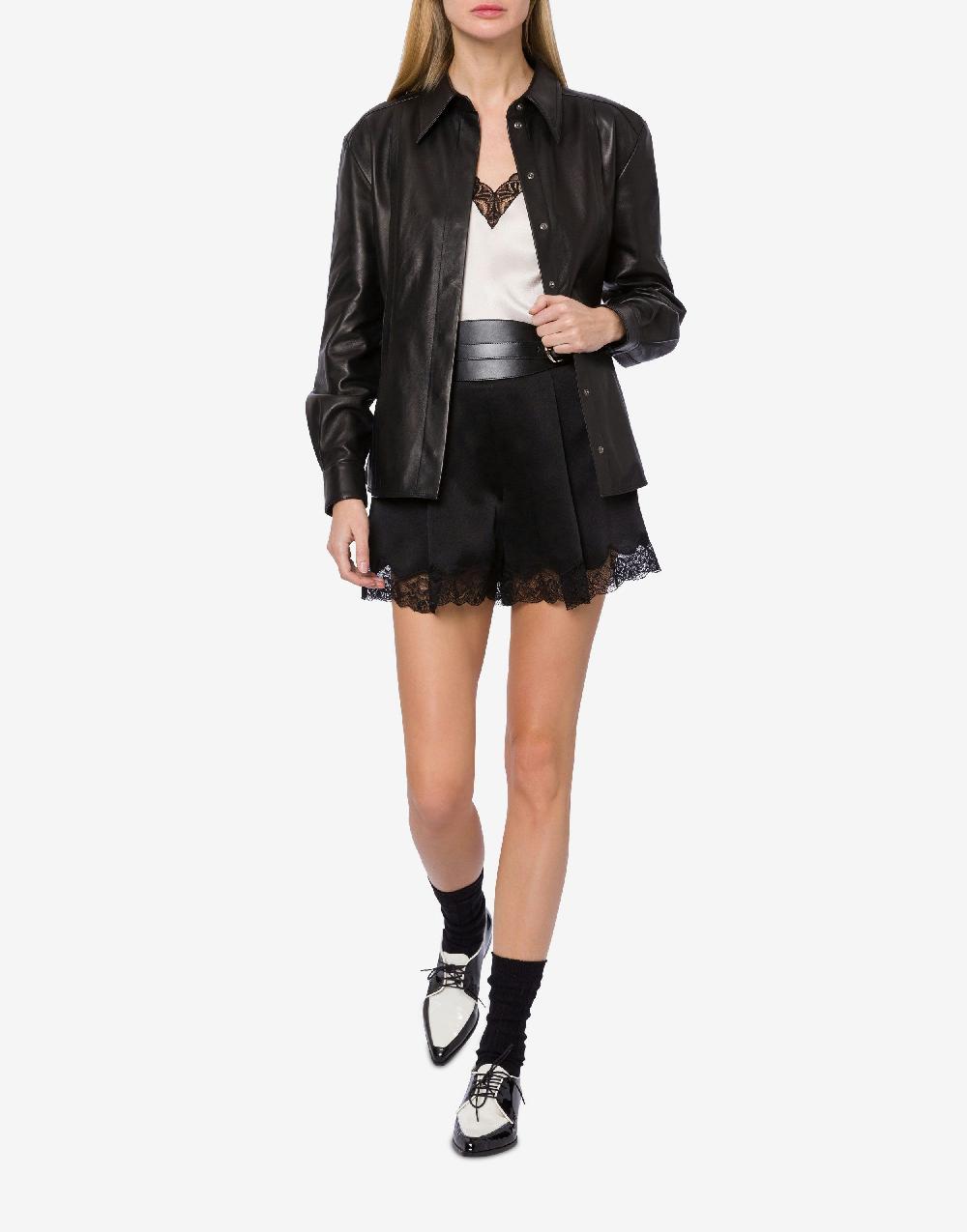 Alberta Ferretti Short in raso con pizzo Grande vendita