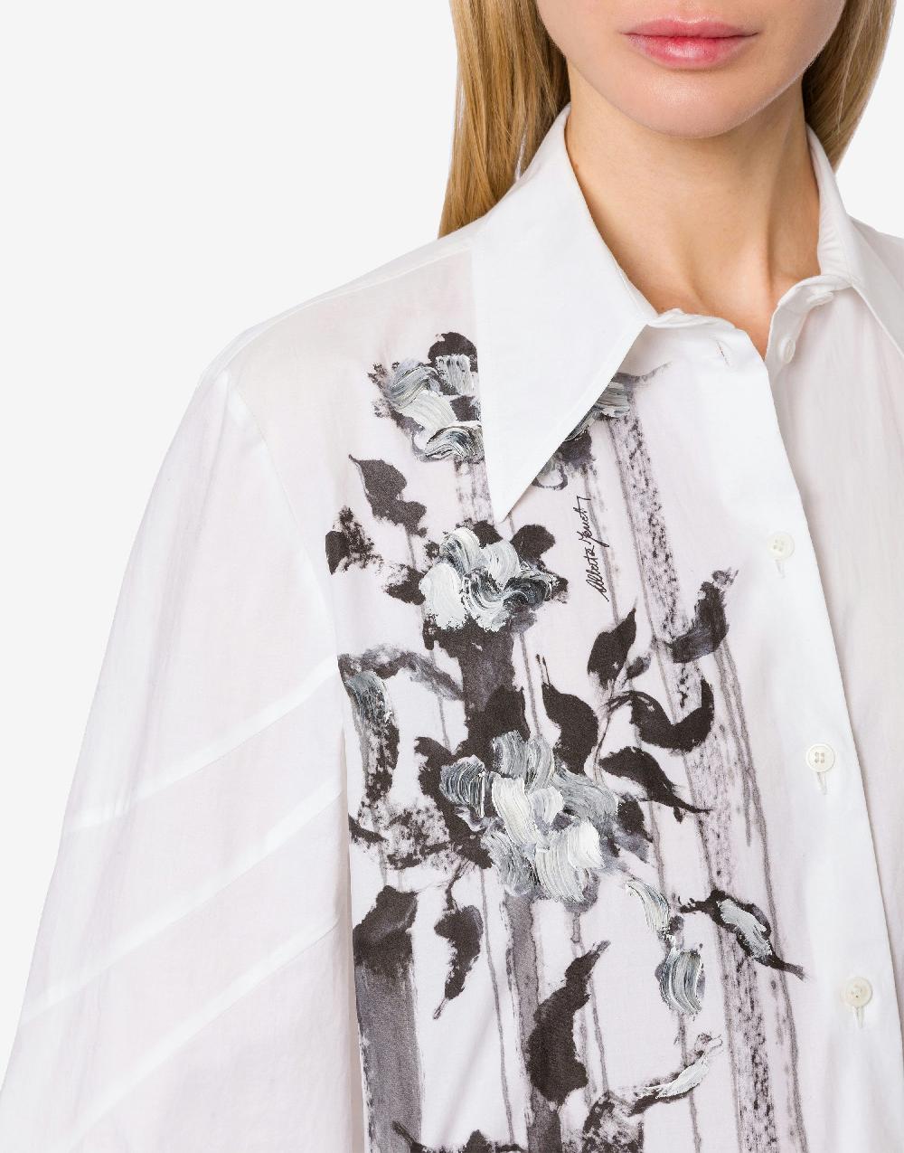 Alberta Ferretti Camicia in popeline stretch Dripping Roses Shopping online