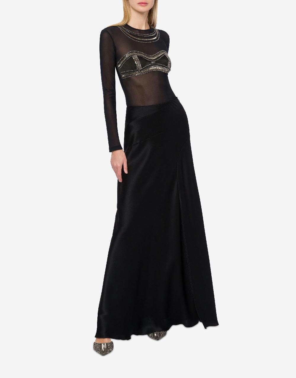 Alberta Ferretti T-shirt in tulle con ricamo Black Friday