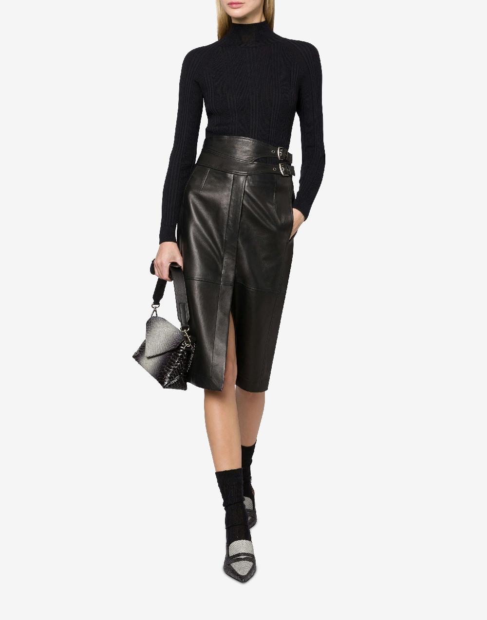 Alberta Ferretti Gonna midi in nappa glossy Cyber Monday