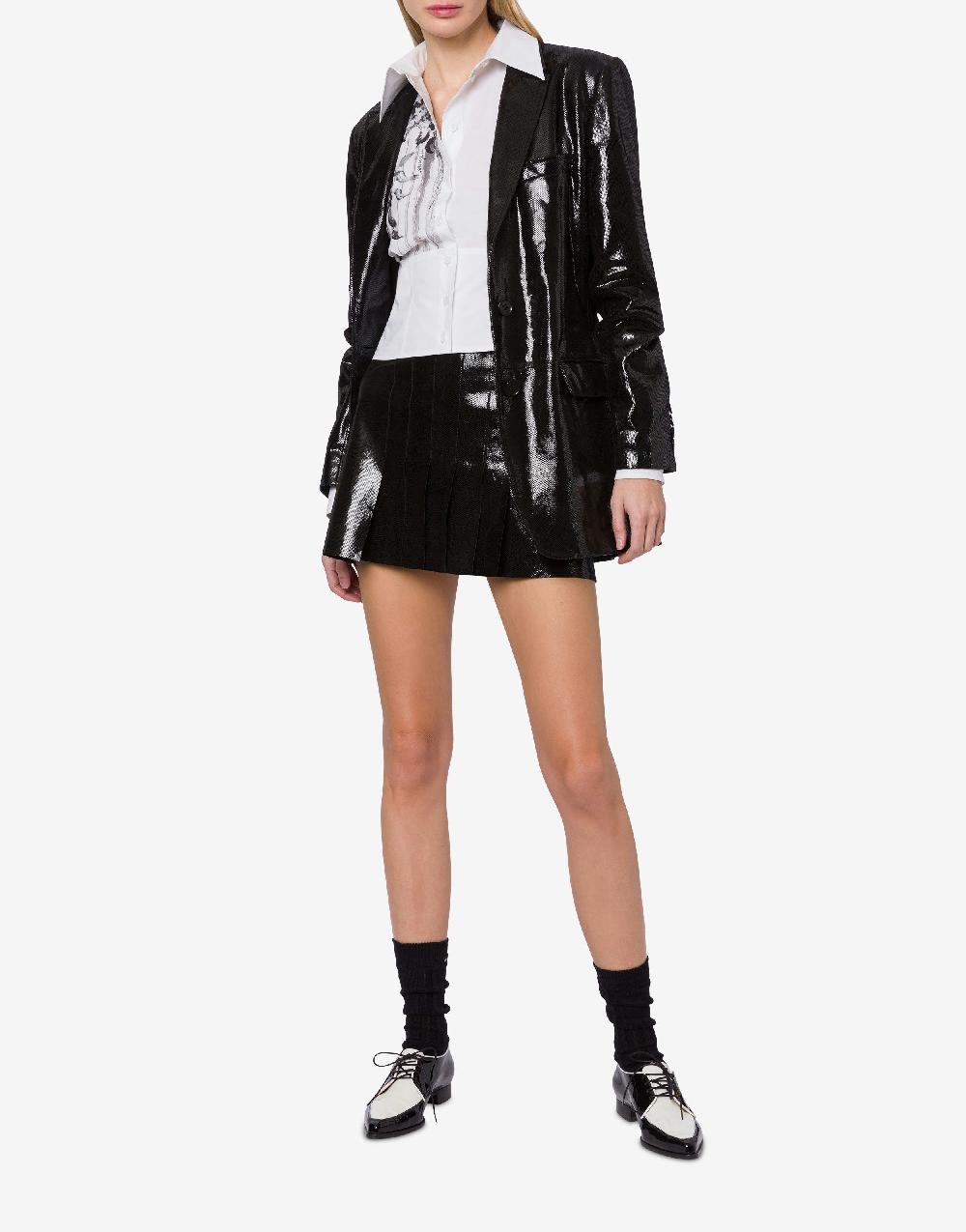 Alberta Ferretti Giacca in suede con stampa Snake Offerta natalizia