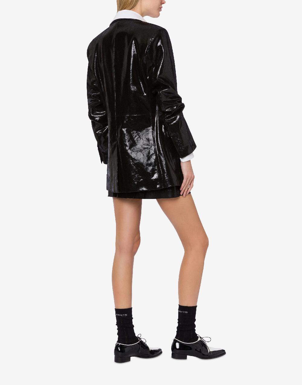 Alberta Ferretti Giacca in suede con stampa Snake Offerta natalizia