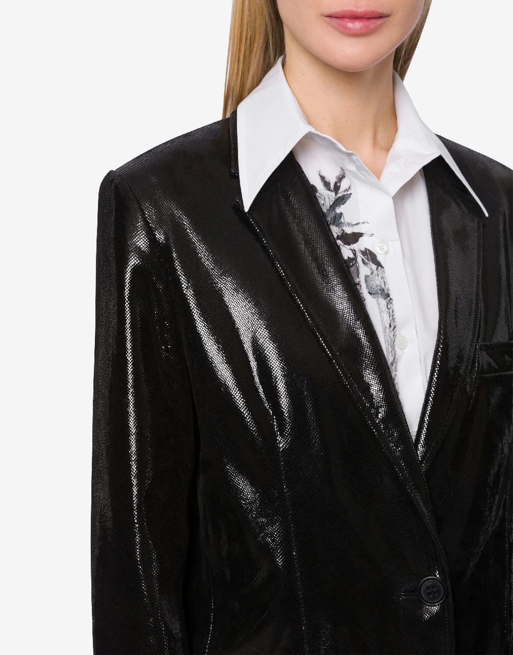 Alberta Ferretti Giacca in suede con stampa Snake Offerta natalizia