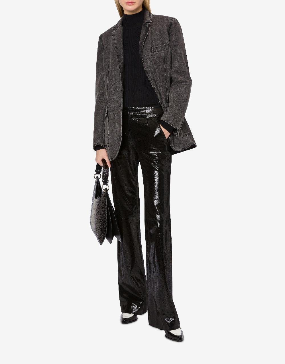 Alberta Ferretti Giacca in denim marmorizzato Stone Washed Smaltimento dello stoccaggio