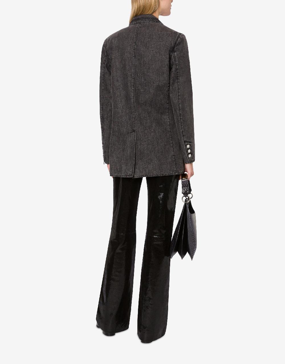 Alberta Ferretti Giacca in denim marmorizzato Stone Washed Smaltimento dello stoccaggio