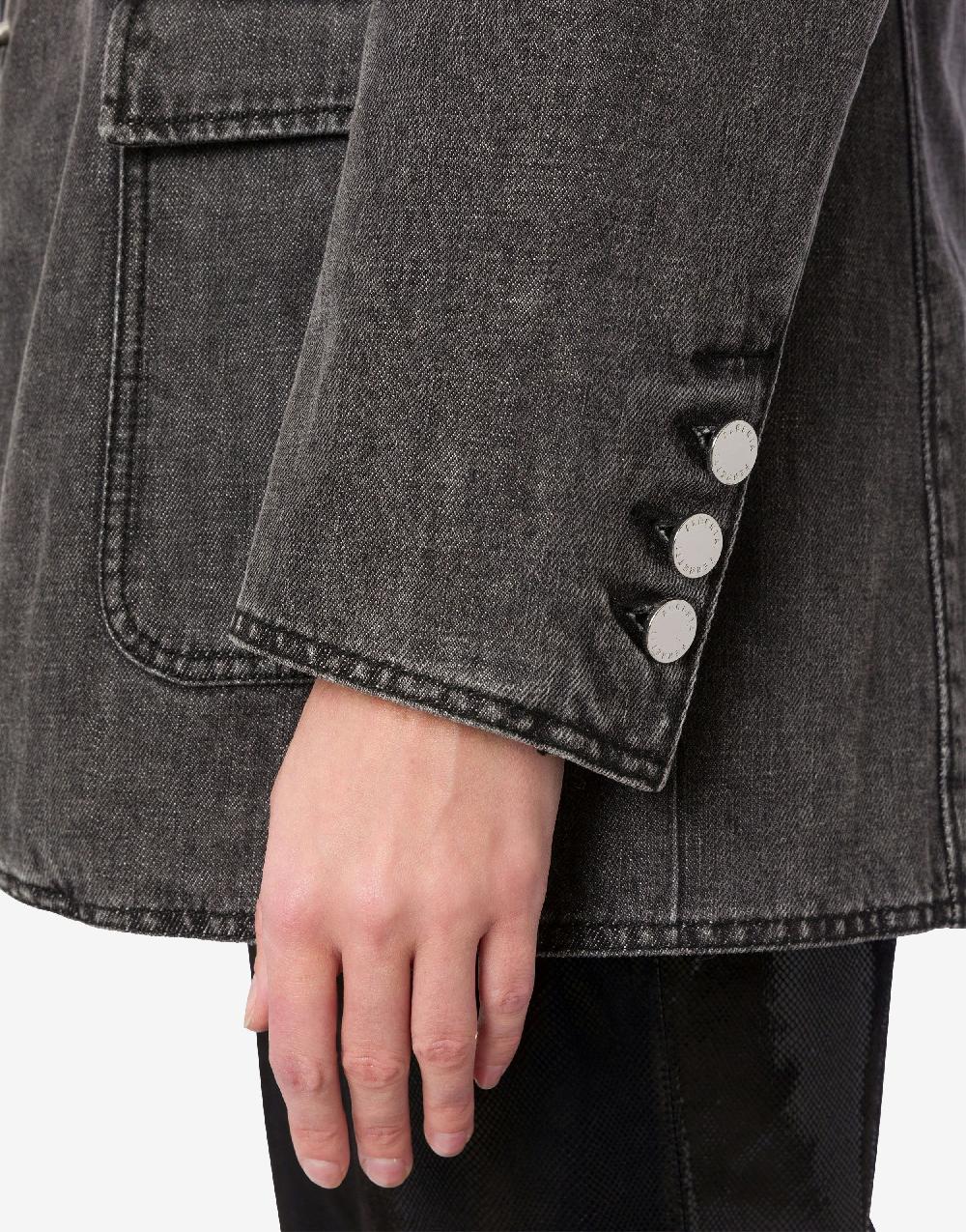 Alberta Ferretti Giacca in denim marmorizzato Stone Washed Smaltimento dello stoccaggio