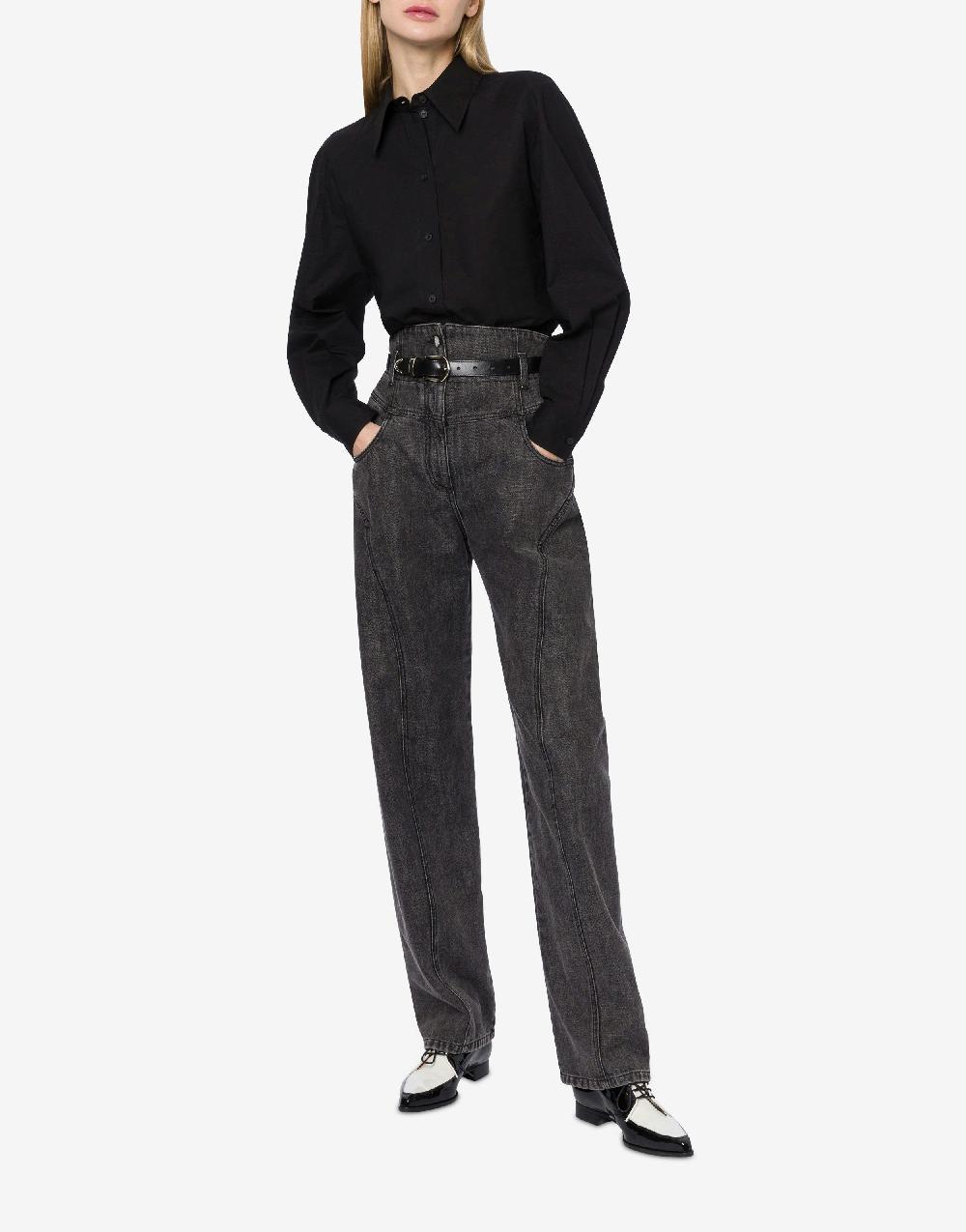 Alberta Ferretti Pantalone in denim marmorizzato Vendita calda