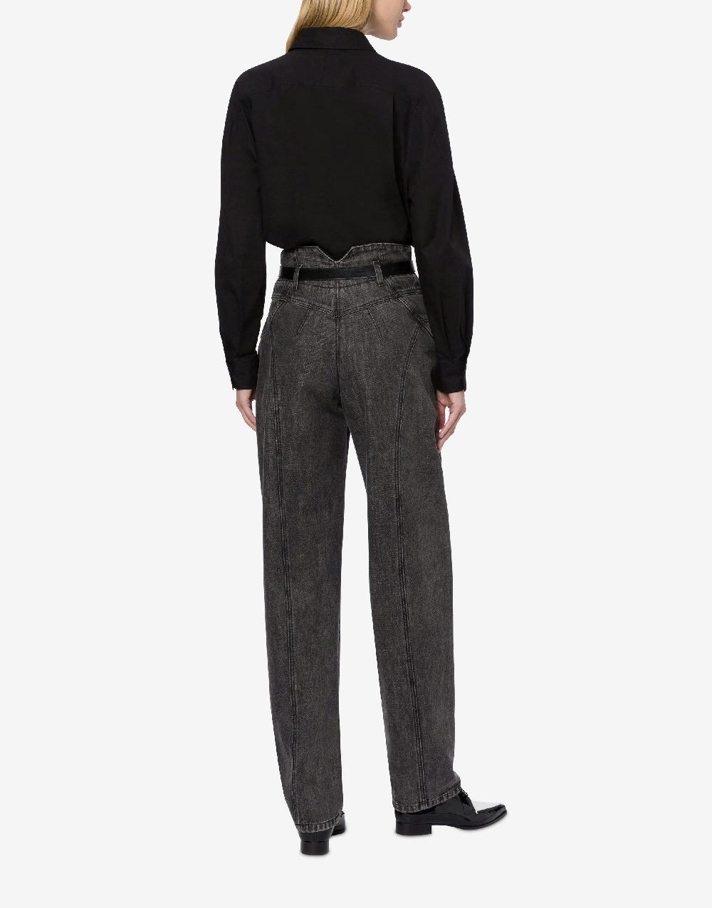 Alberta Ferretti Pantalone in denim marmorizzato Vendita calda