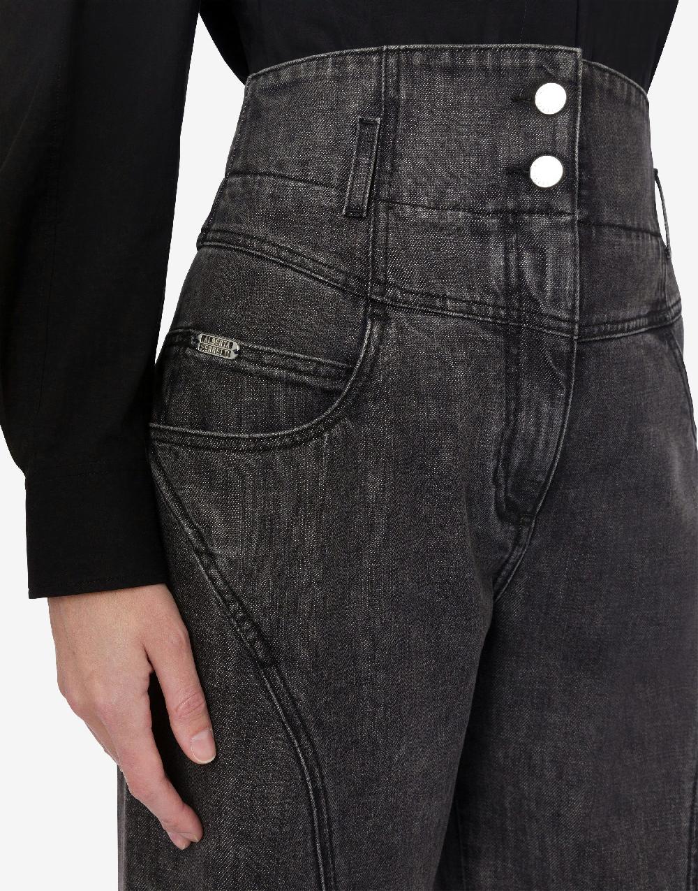 Alberta Ferretti Pantalone in denim marmorizzato Vendita calda