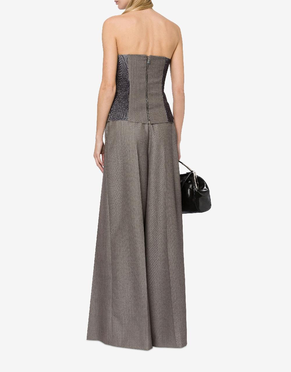 Alberta Ferretti Top bustier in tweed di lana Offerta migliore