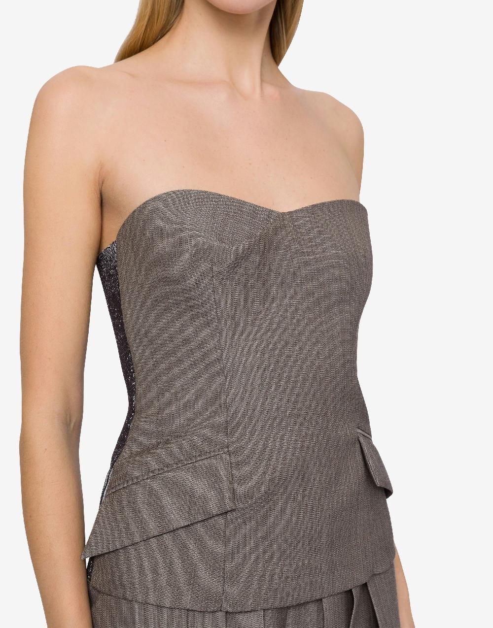 Alberta Ferretti Top bustier in tweed di lana Offerta migliore