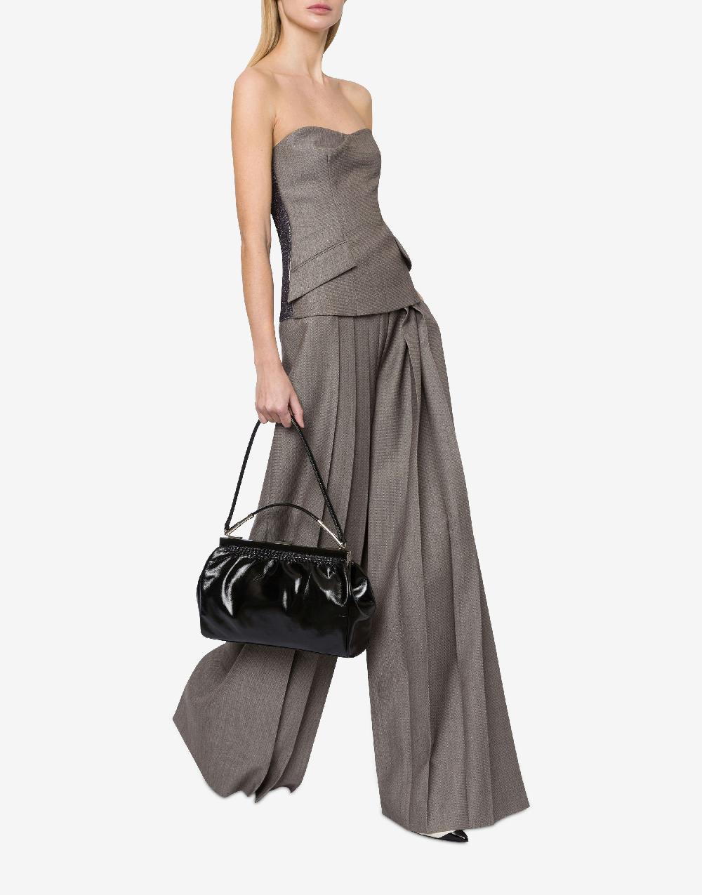 Alberta Ferretti Pantalone in tweed di lana con pieghe Latest fashion