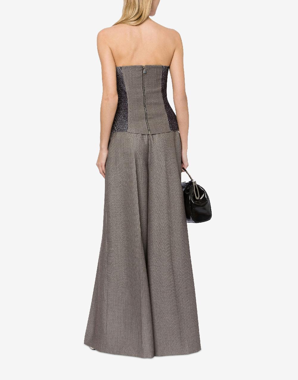 Alberta Ferretti Pantalone in tweed di lana con pieghe Latest fashion