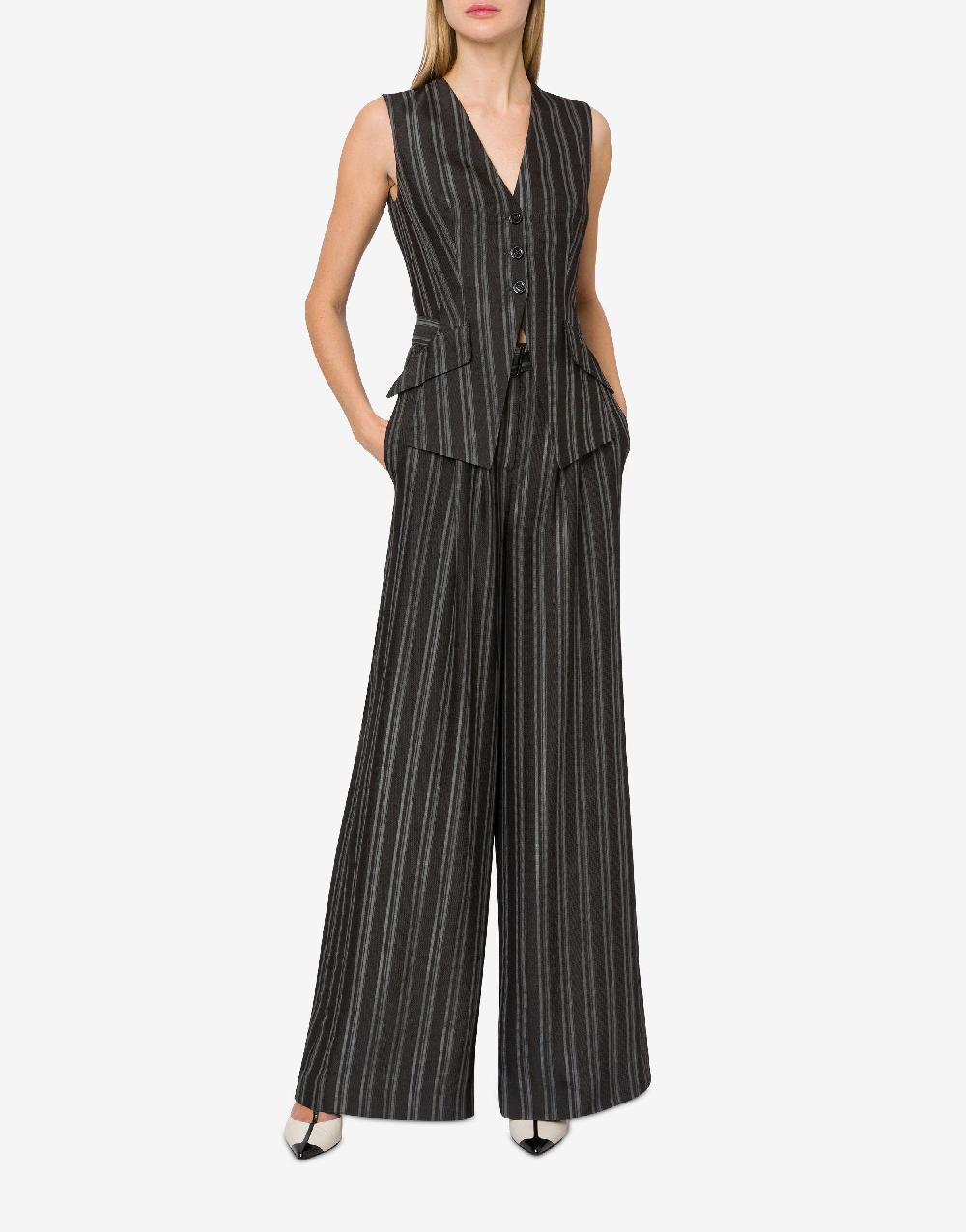 Alberta Ferretti Tuta in saglia di viscosa rigata Online Outlet