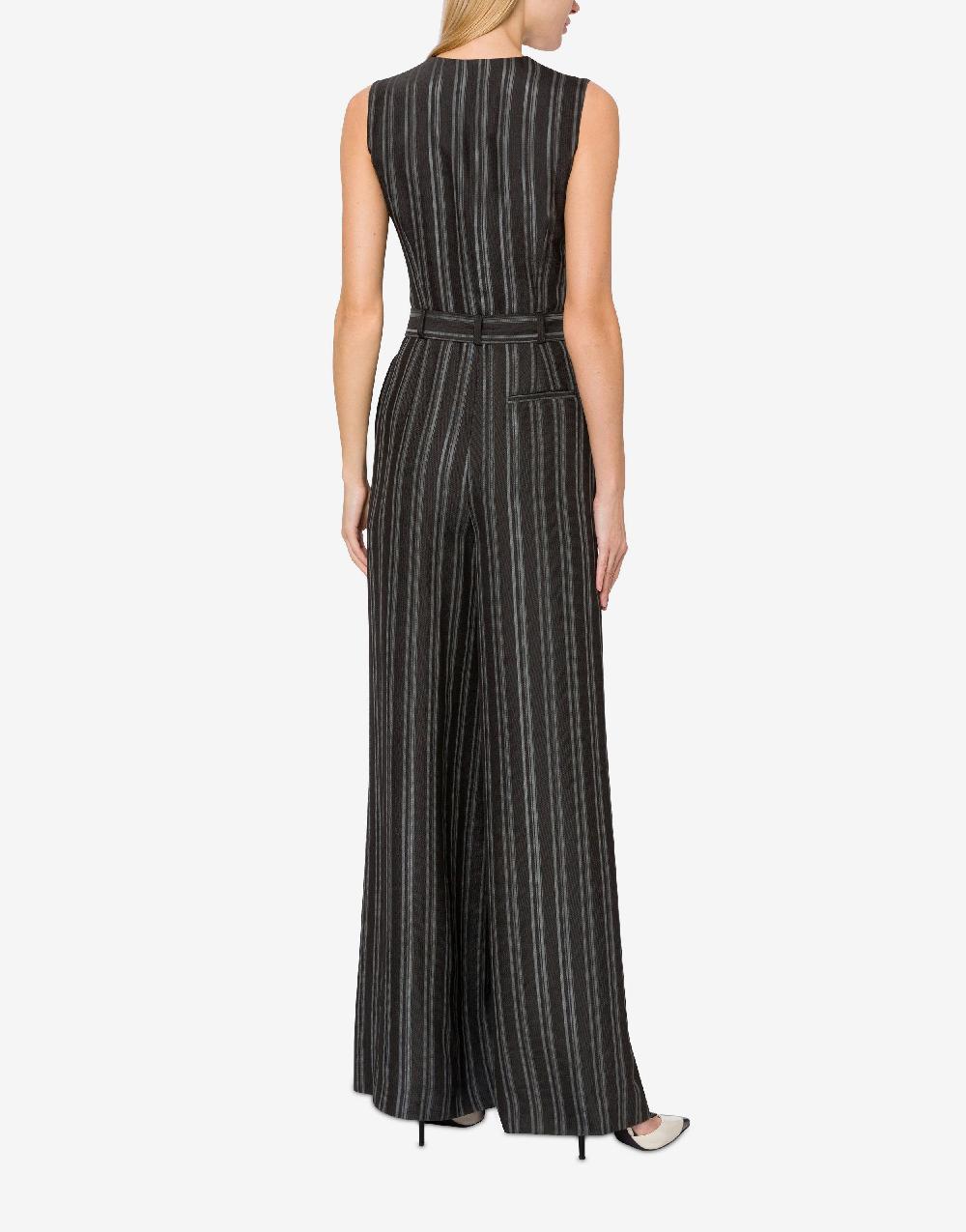 Alberta Ferretti Tuta in saglia di viscosa rigata Online Outlet