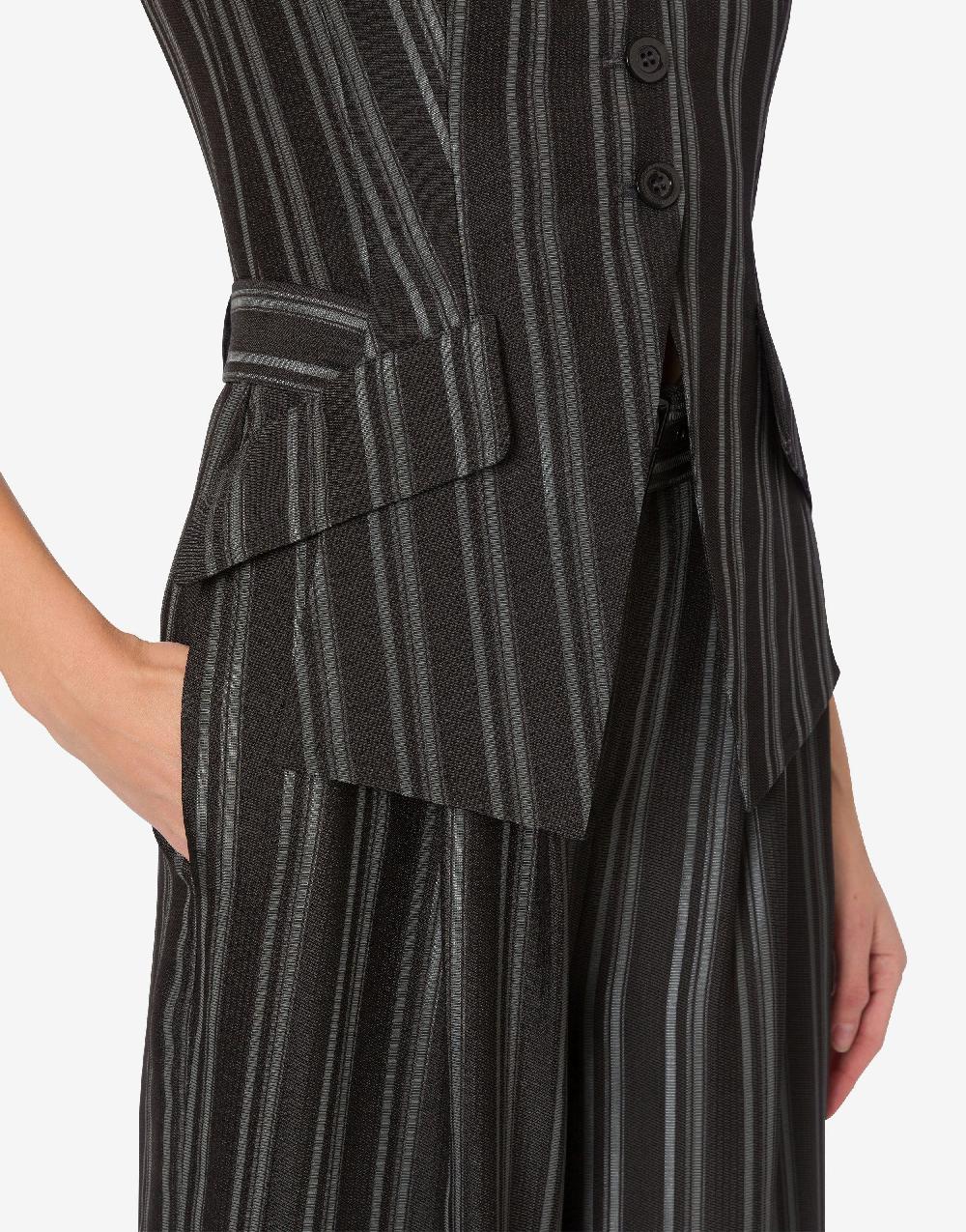 Alberta Ferretti Tuta in saglia di viscosa rigata Online Outlet