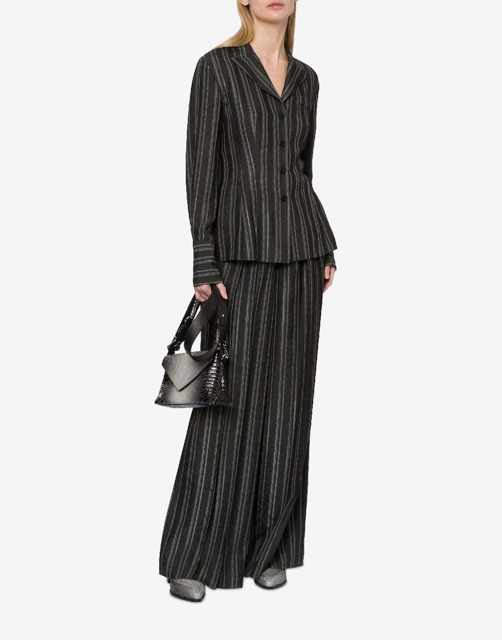 Alberta Ferretti Camicia in saglia di viscosa rigata Offerta temporanea