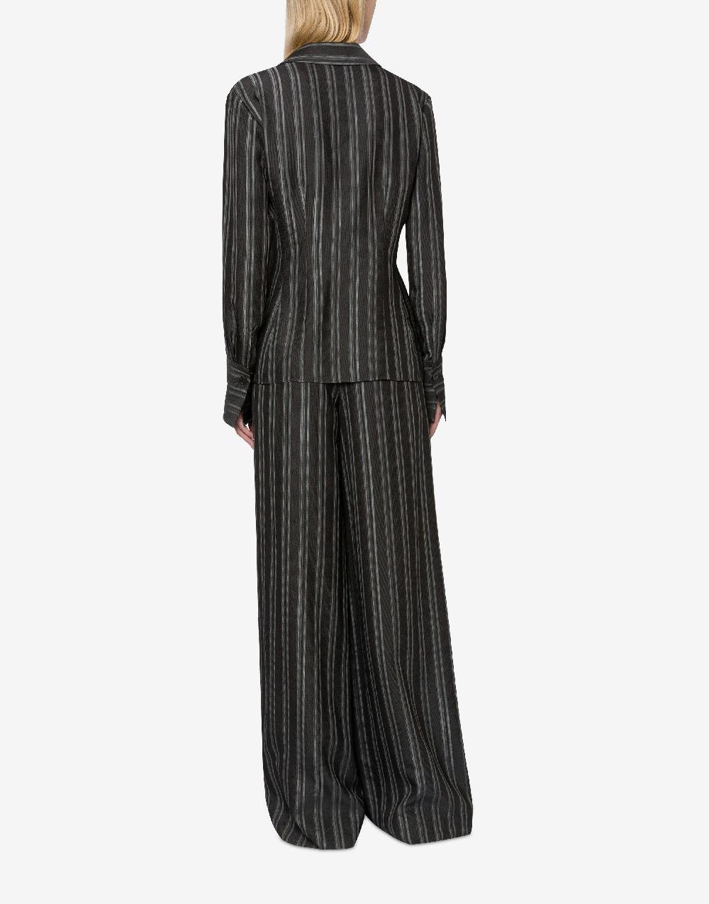 Alberta Ferretti Camicia in saglia di viscosa rigata Offerta temporanea