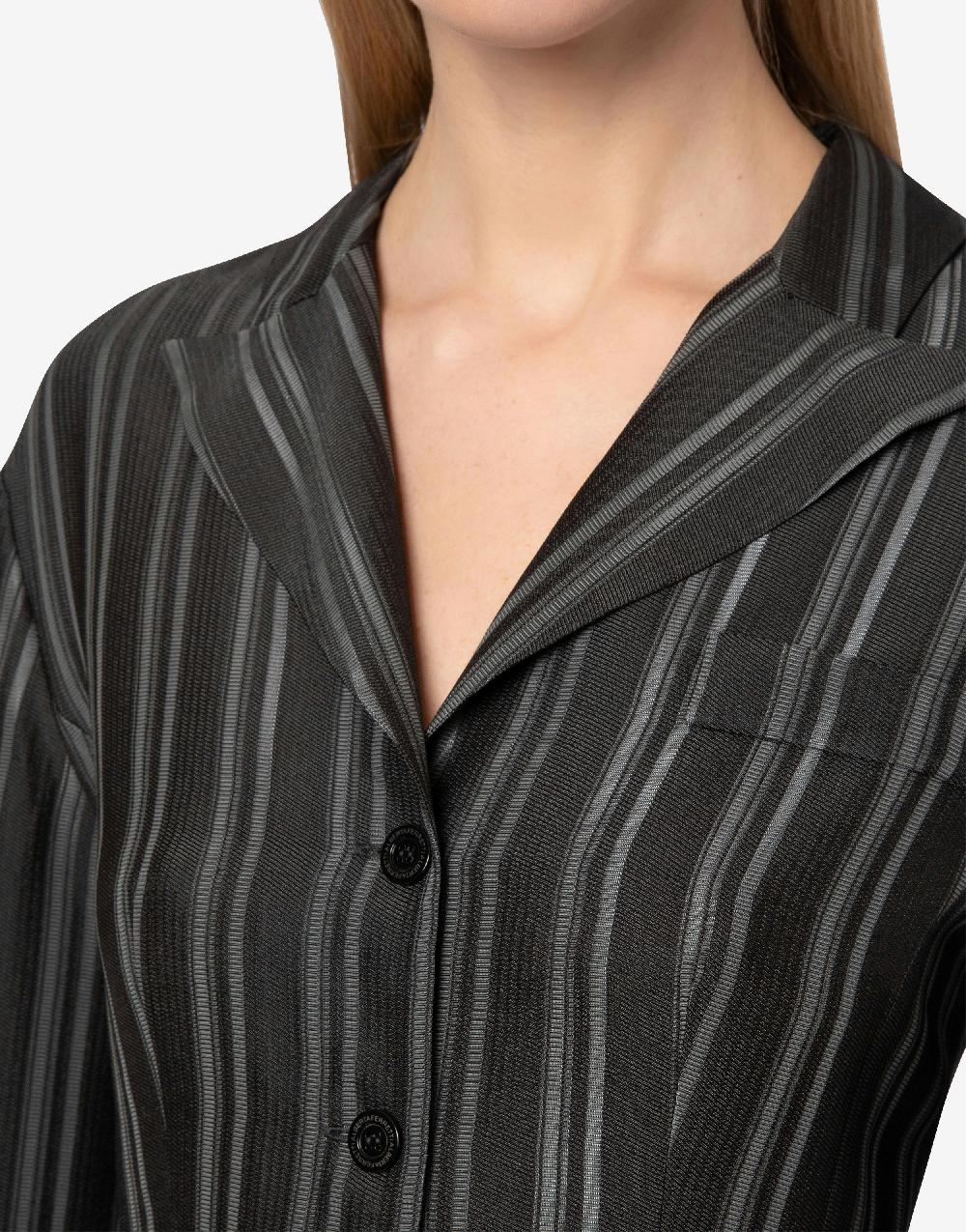 Alberta Ferretti Camicia in saglia di viscosa rigata Offerta temporanea