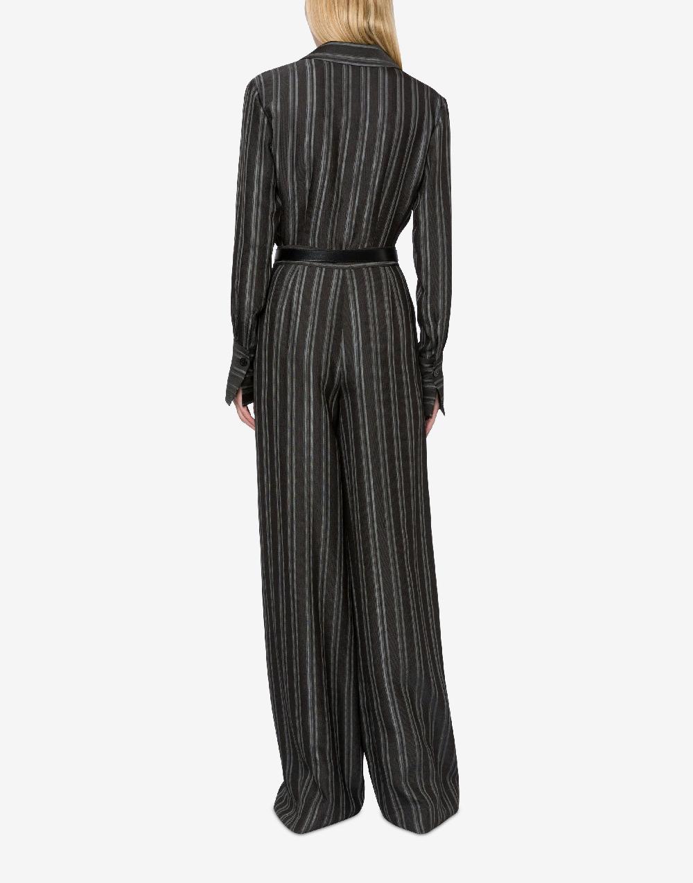 Alberta Ferretti Pantalone a palazzo in saglia di viscosa rigata Offerte esclusive