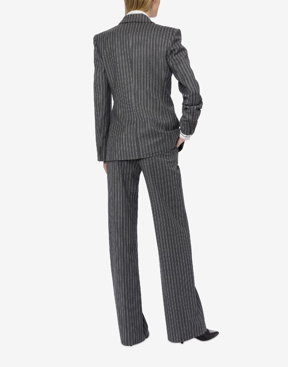 Alberta Ferretti Giacca doppiopetto in flanella rigata stretch Grandi sconti