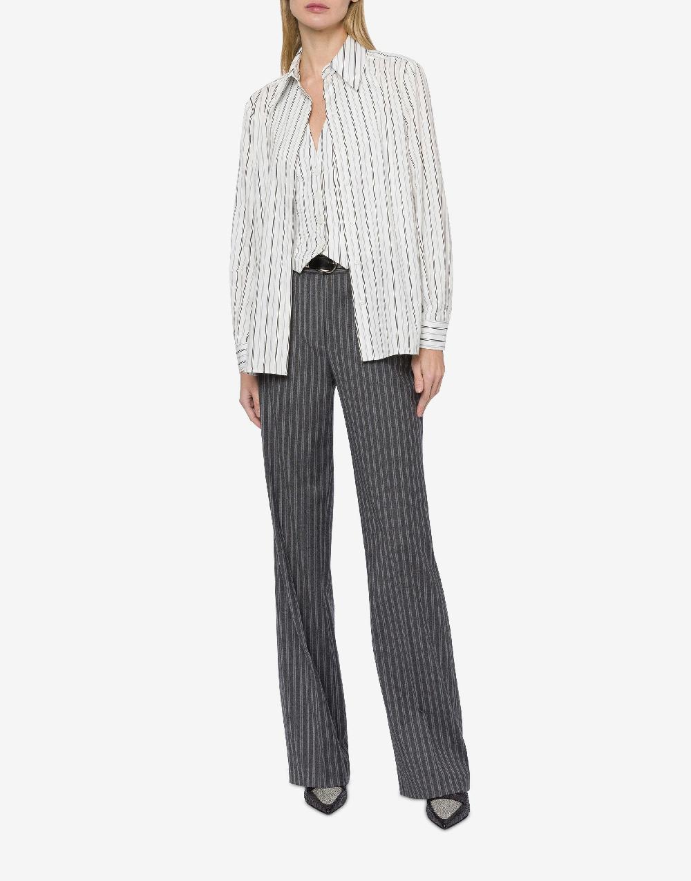 Alberta Ferretti Pantalone in flanella rigata stretch Nuovi prodotti