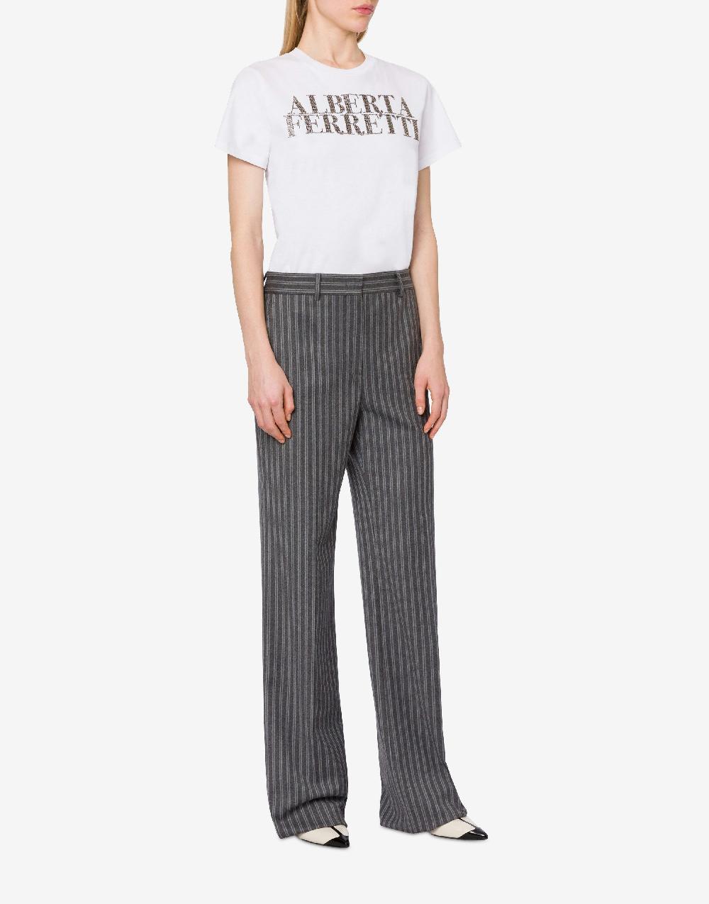 Alberta Ferretti T-shirt in jersey con ricamo logo Bestseller
