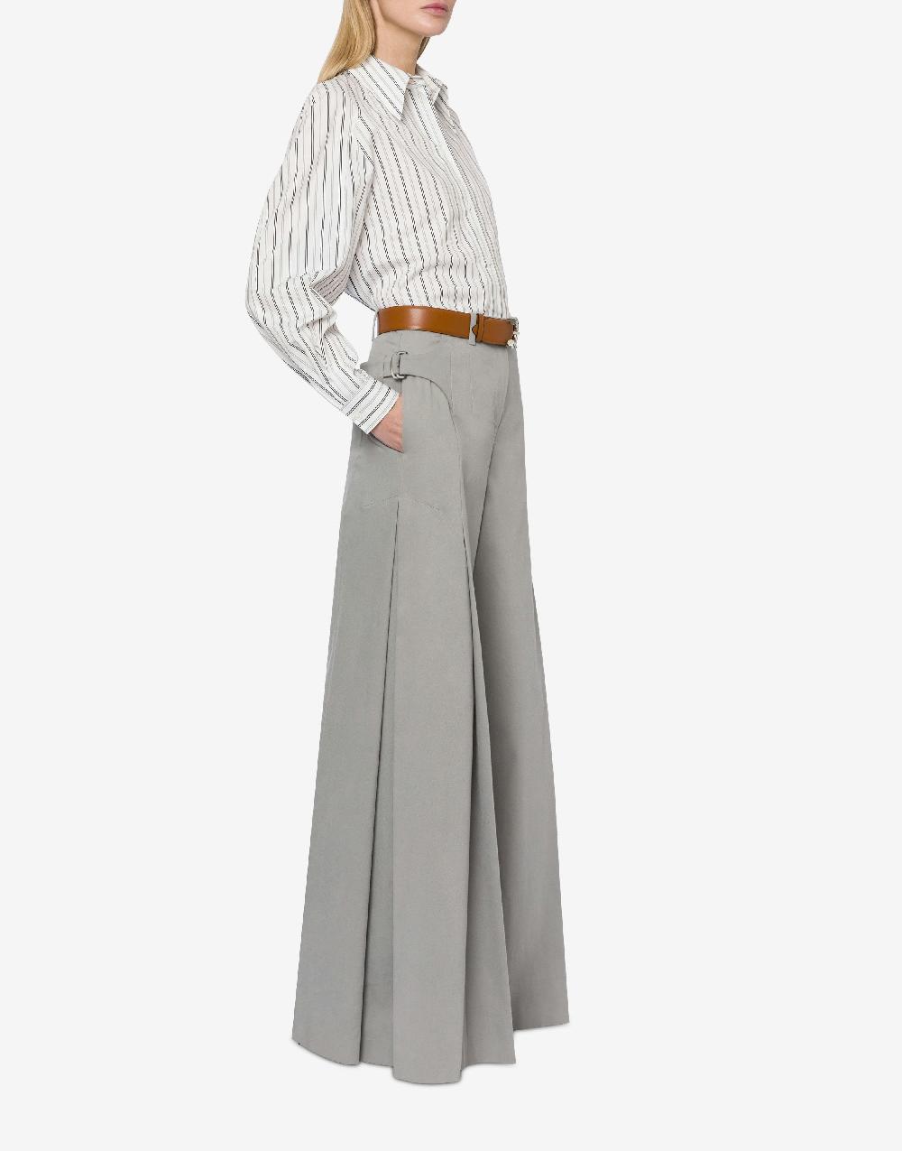 Alberta Ferretti Pantalone oversize in gabardina di cotone stretch Offerte stagionali