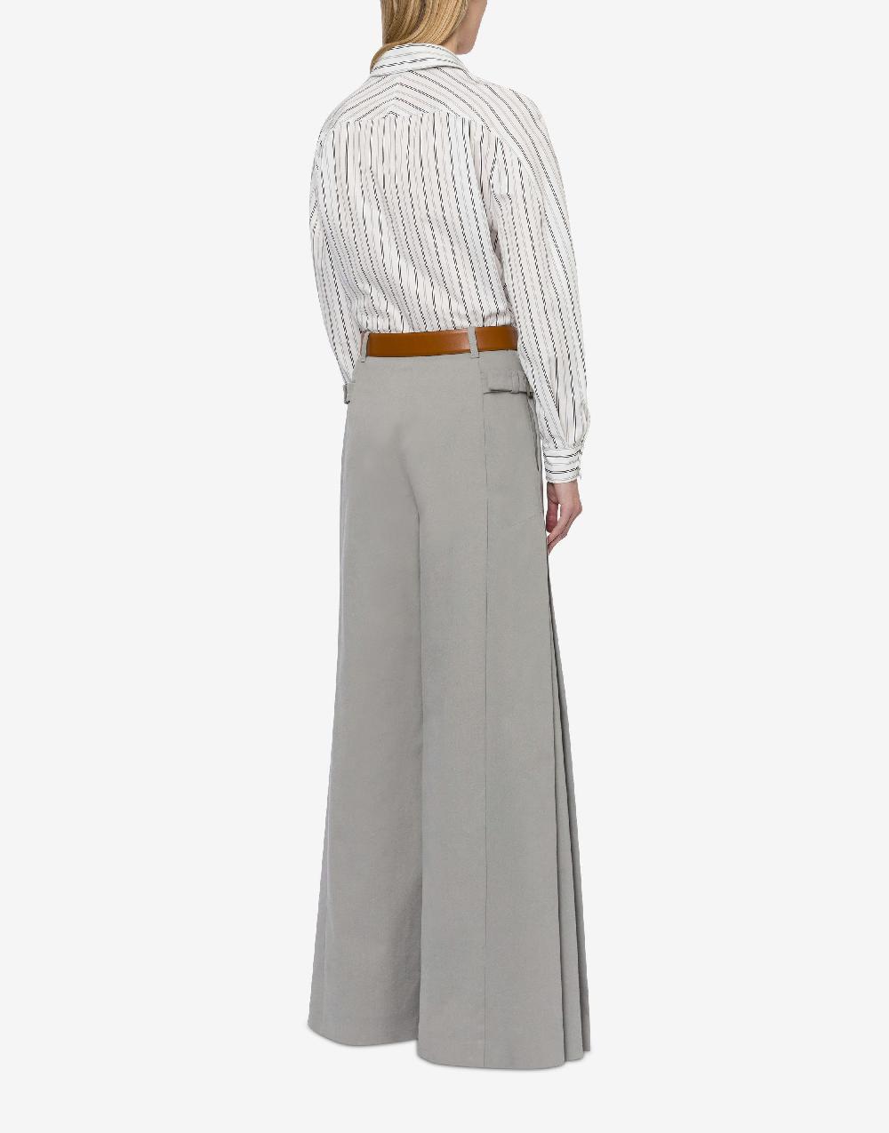 Alberta Ferretti Pantalone oversize in gabardina di cotone stretch Offerte stagionali