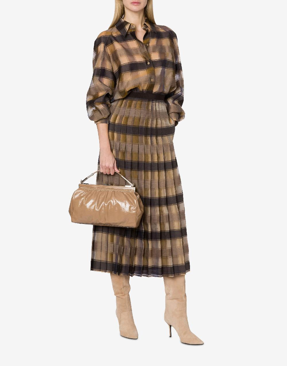 Alberta Ferretti Camicia oversize in organza check lana seta Comprane uno, ottenene uno gratis