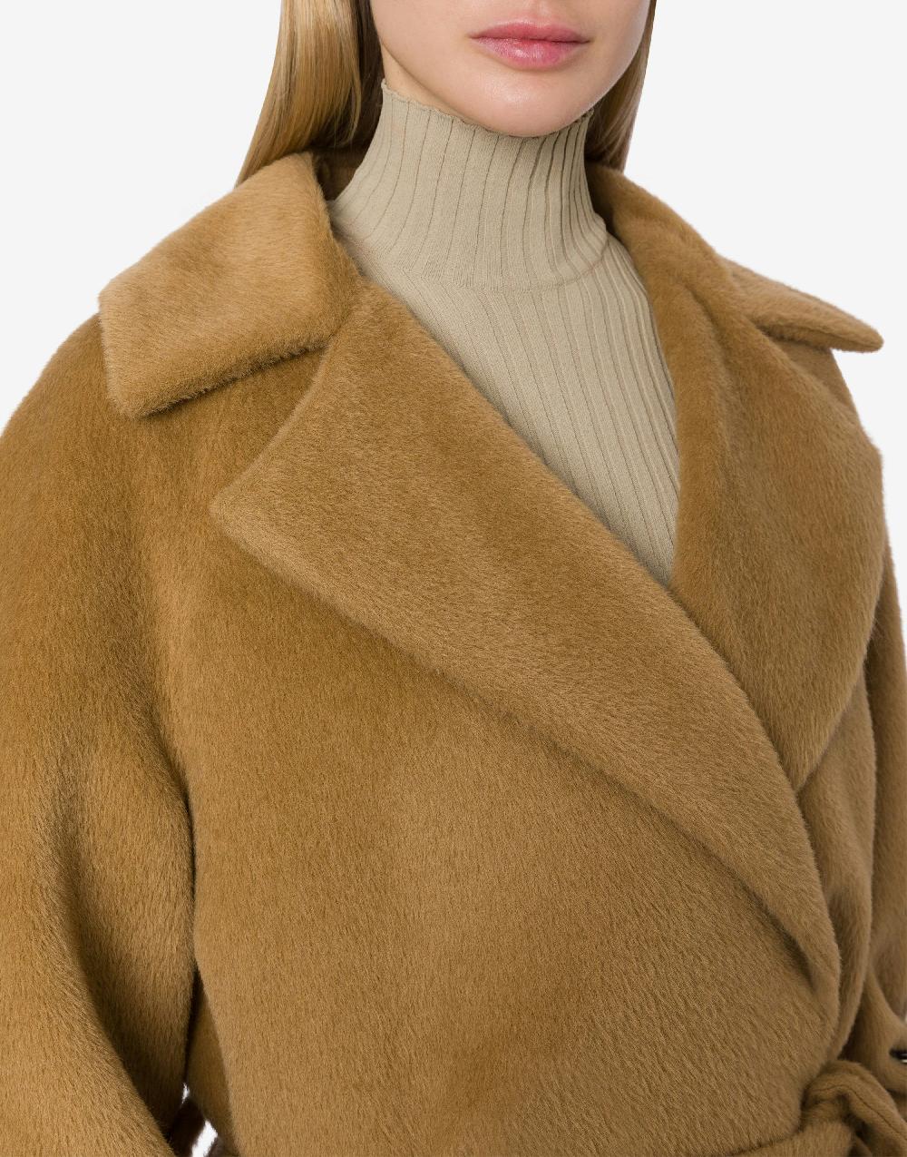 Alberta Ferretti Cappotto in alpaca con fusciacca Offerte speciali