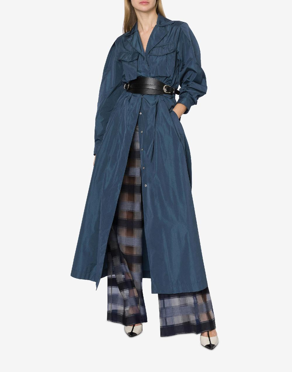 Alberta Ferretti Abito lungo in taffetas con cintura Enormi risparmi
