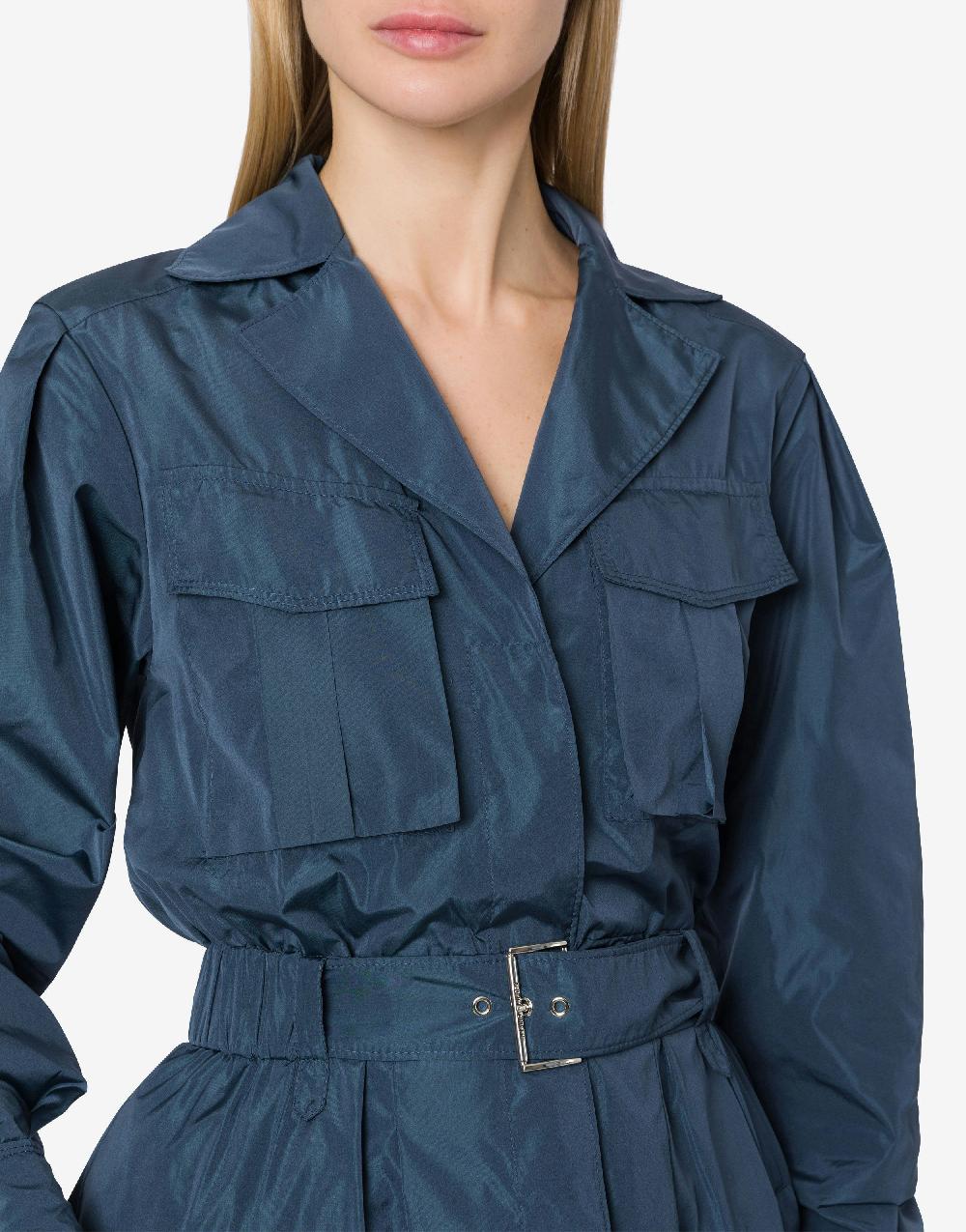 Alberta Ferretti Abito lungo in taffetas con cintura Enormi risparmi