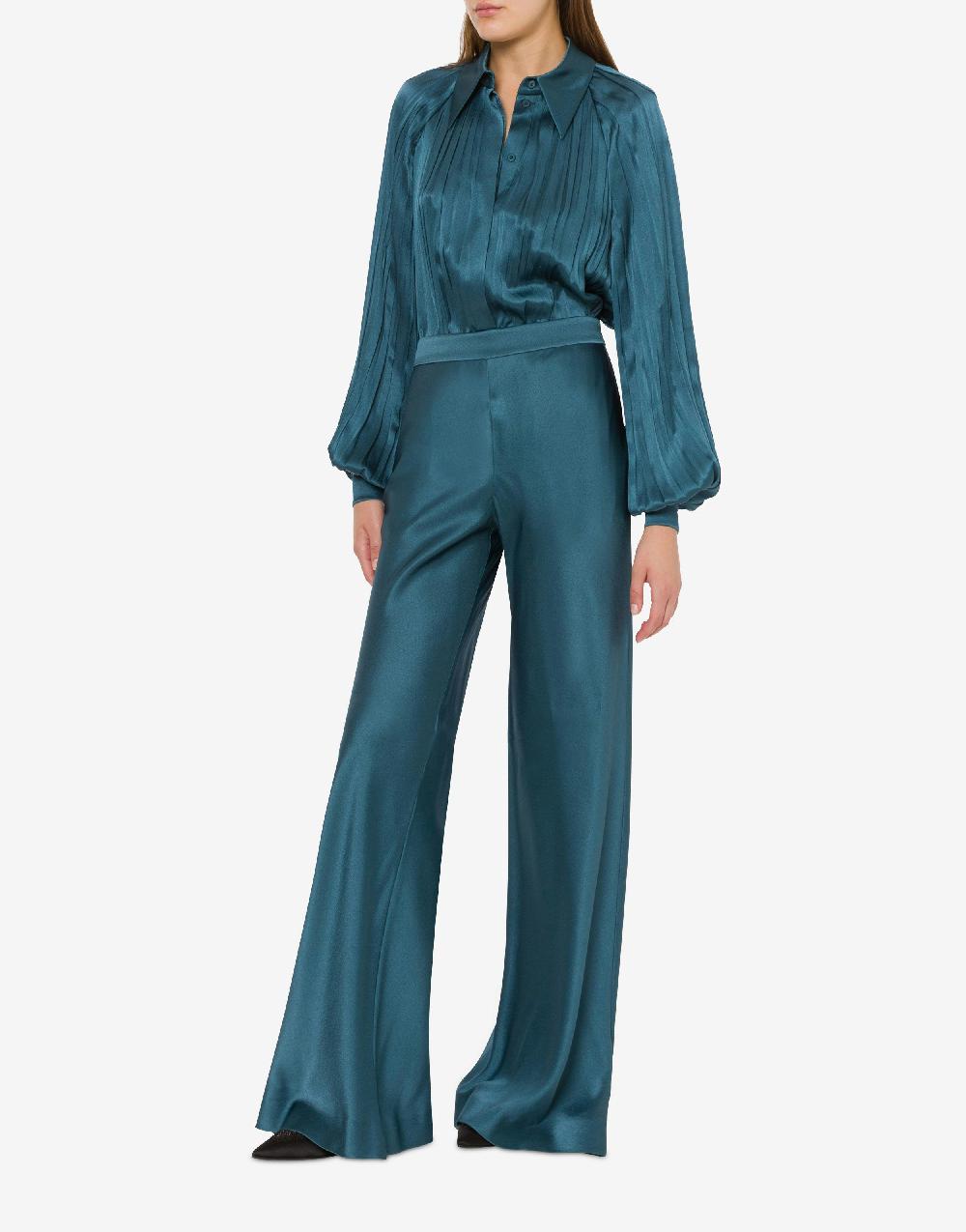 Alberta Ferretti Pantalone flare in raso Ritorno libero