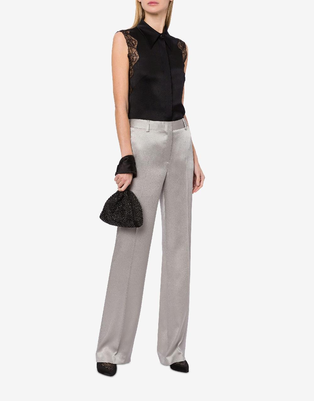 Alberta Ferretti Pantalone sartoriale in raso Ultimi tre giorni