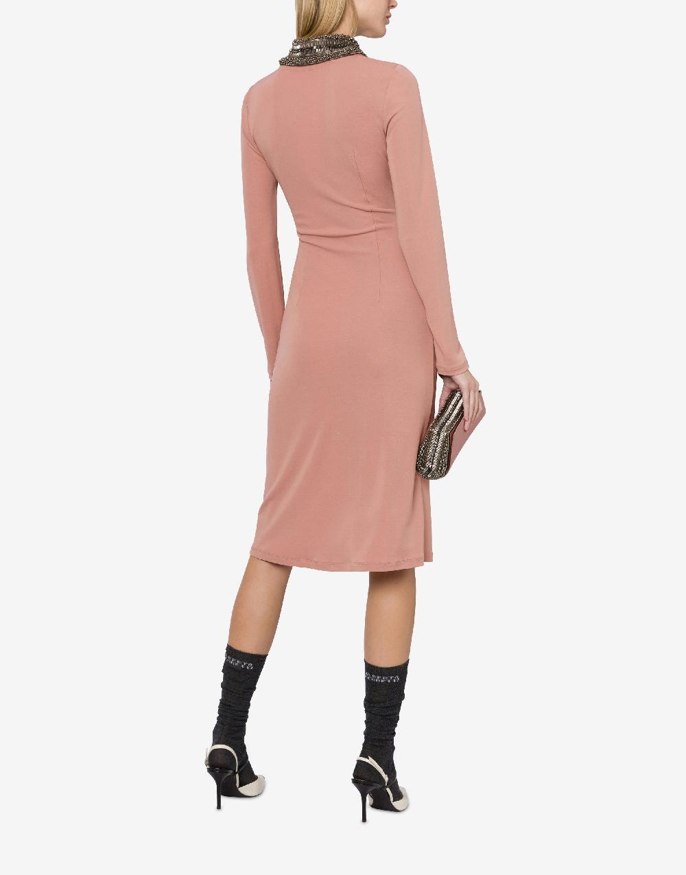 Alberta Ferretti Abito in organzino con colletto ricamato Fino al 60% di sconto
