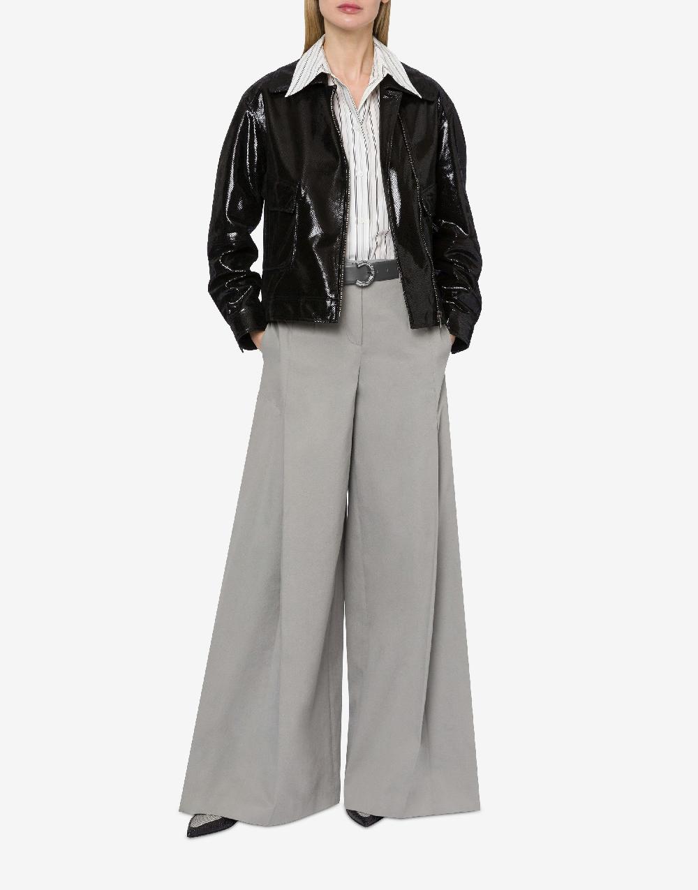 Alberta Ferretti Giacca biker in suede stampa Snake Only for today
